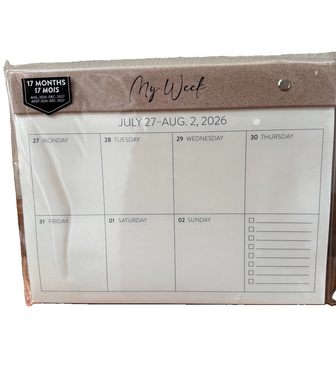 2027 Weekly Desk Planner Orange Circle Studio 17 Mo Calendar Aug 2026- Dec 2027