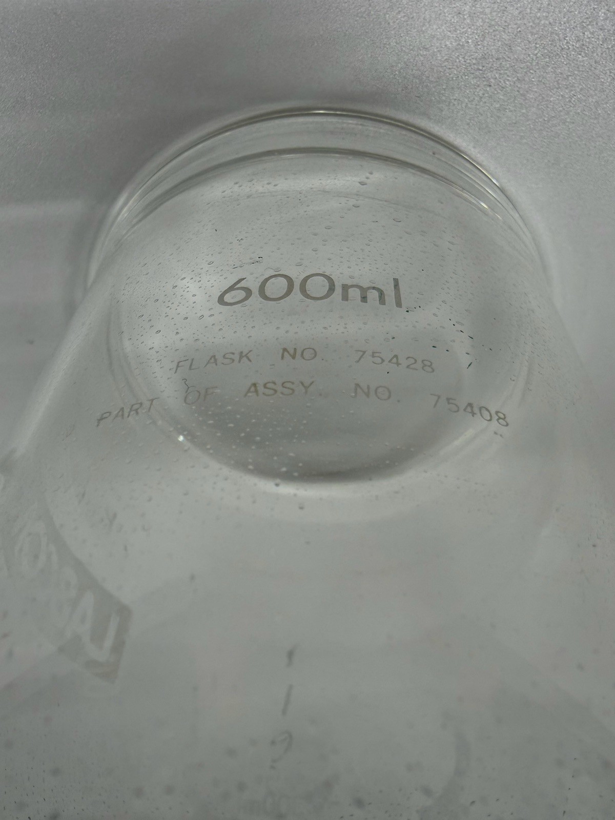 Labconco 600 mL Freeze Dryer Lypholization Flask – Flask-Only. Flask # 75428