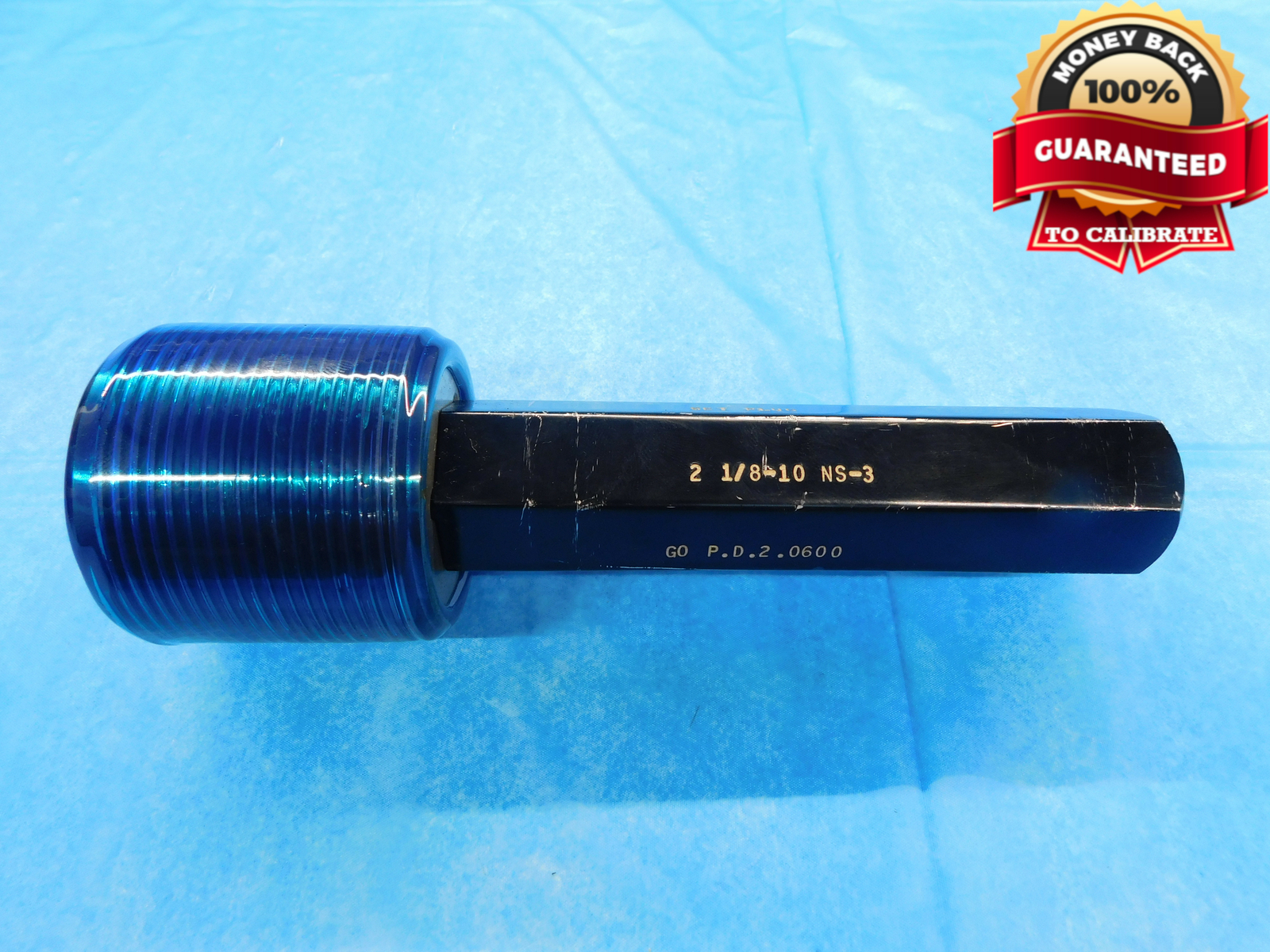 2 1/8 10 NS 3 SET THREAD PLUG GAGE 2.125 2.1250 GO ONLY P.D. = 2.0600 UNS-3A