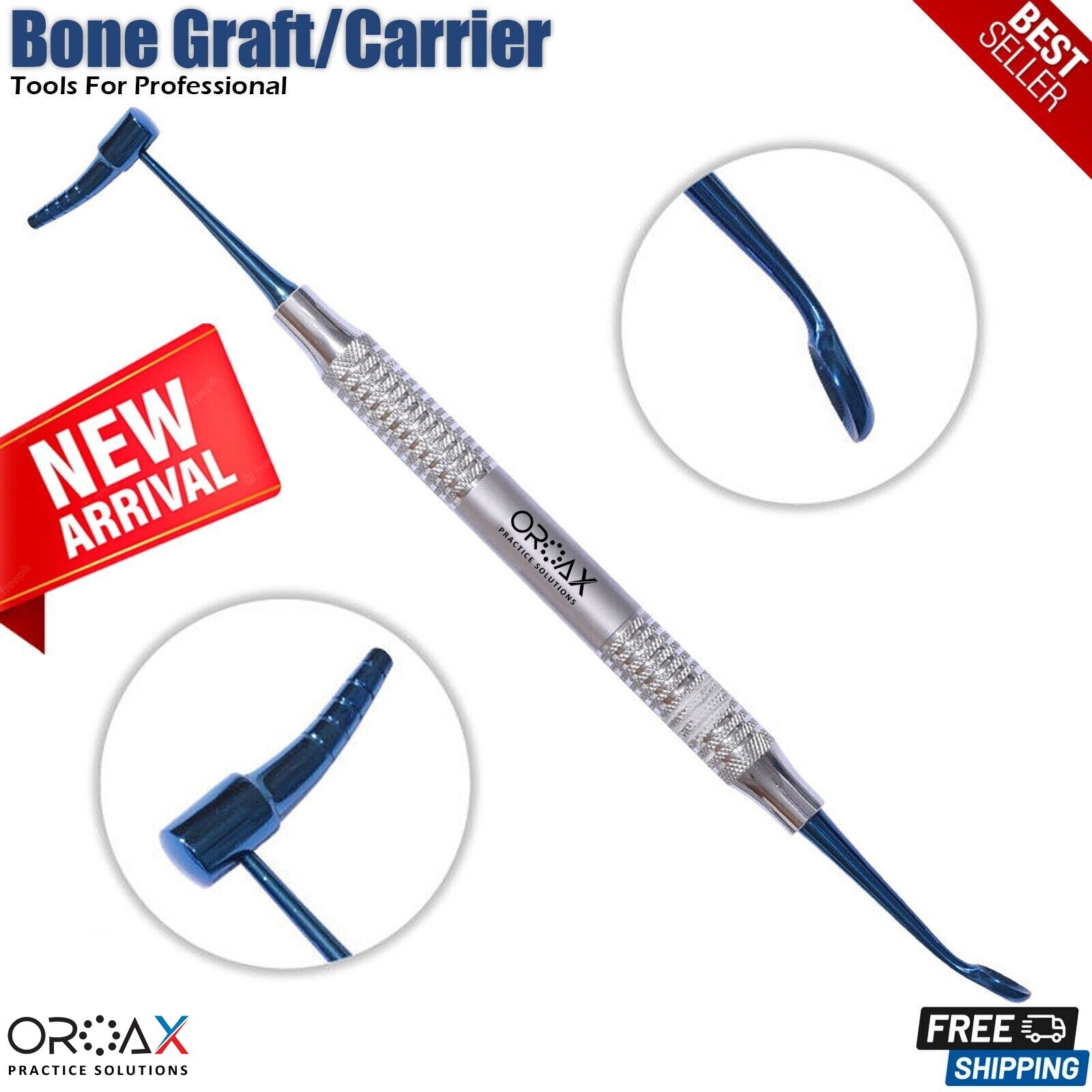 Bone Graft Carrier & Amalgam Plugger Blue Tips – Dental Implant Periotome