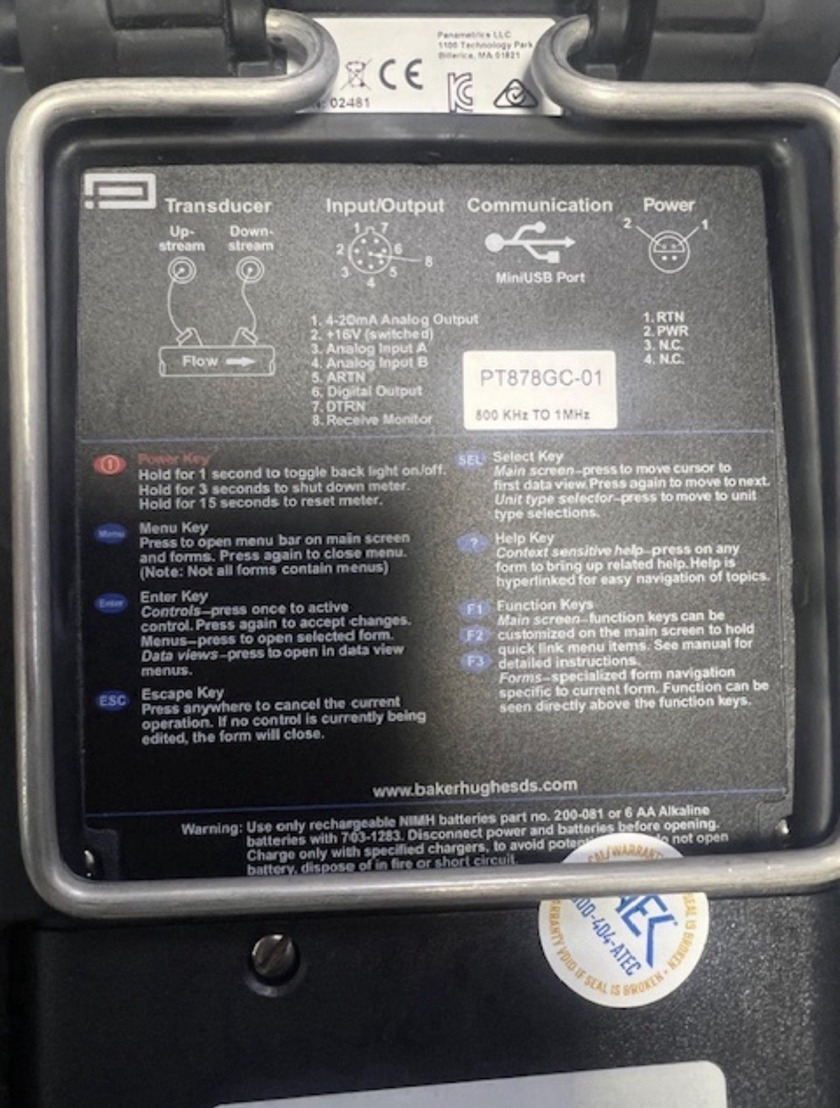 Panametrics PT878GC Portable Gas Ultrasonic Flowmeter