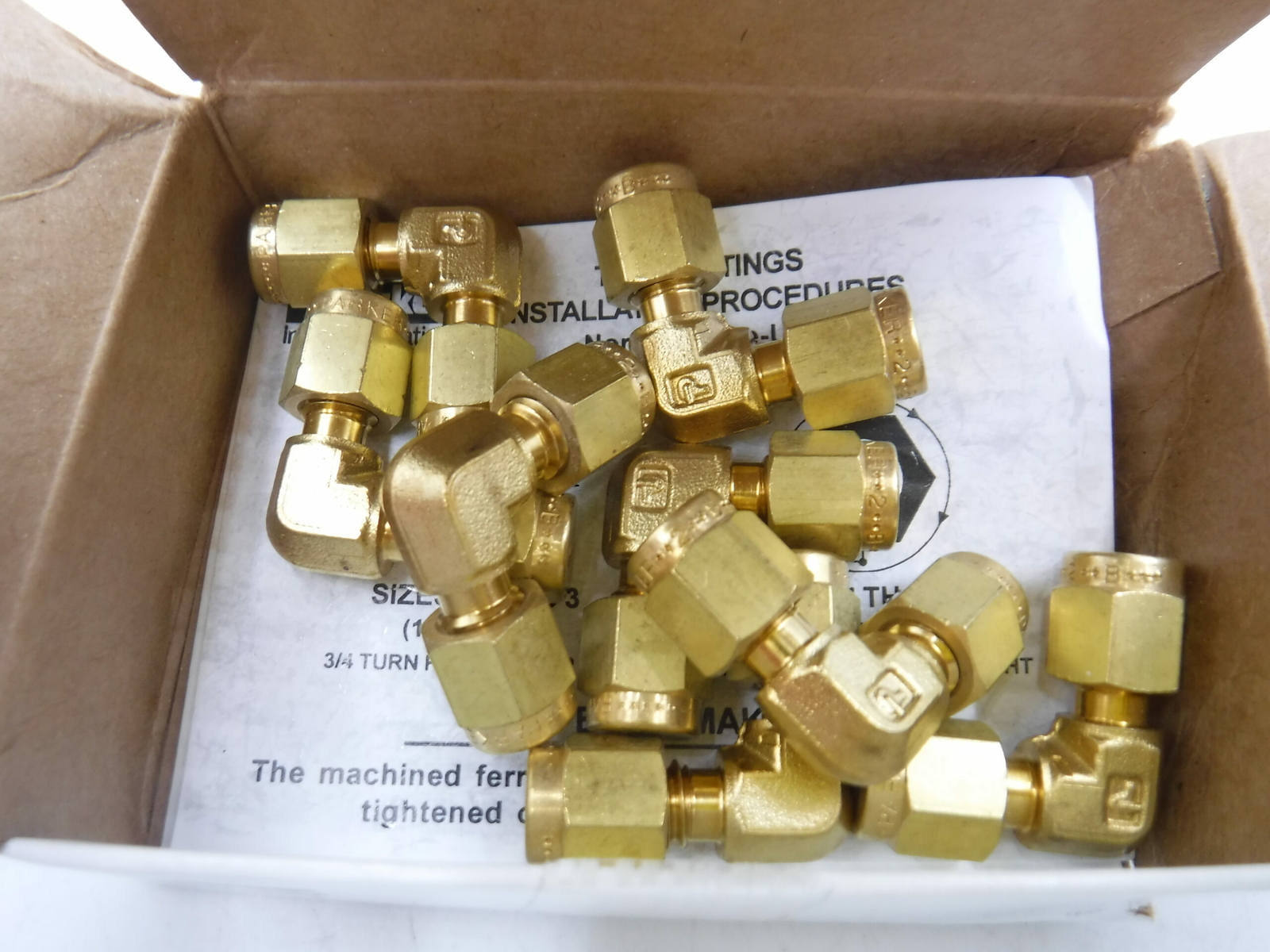 Set Of 7 Parker 2-2 EBZ-B CPI Union Elbow Brass