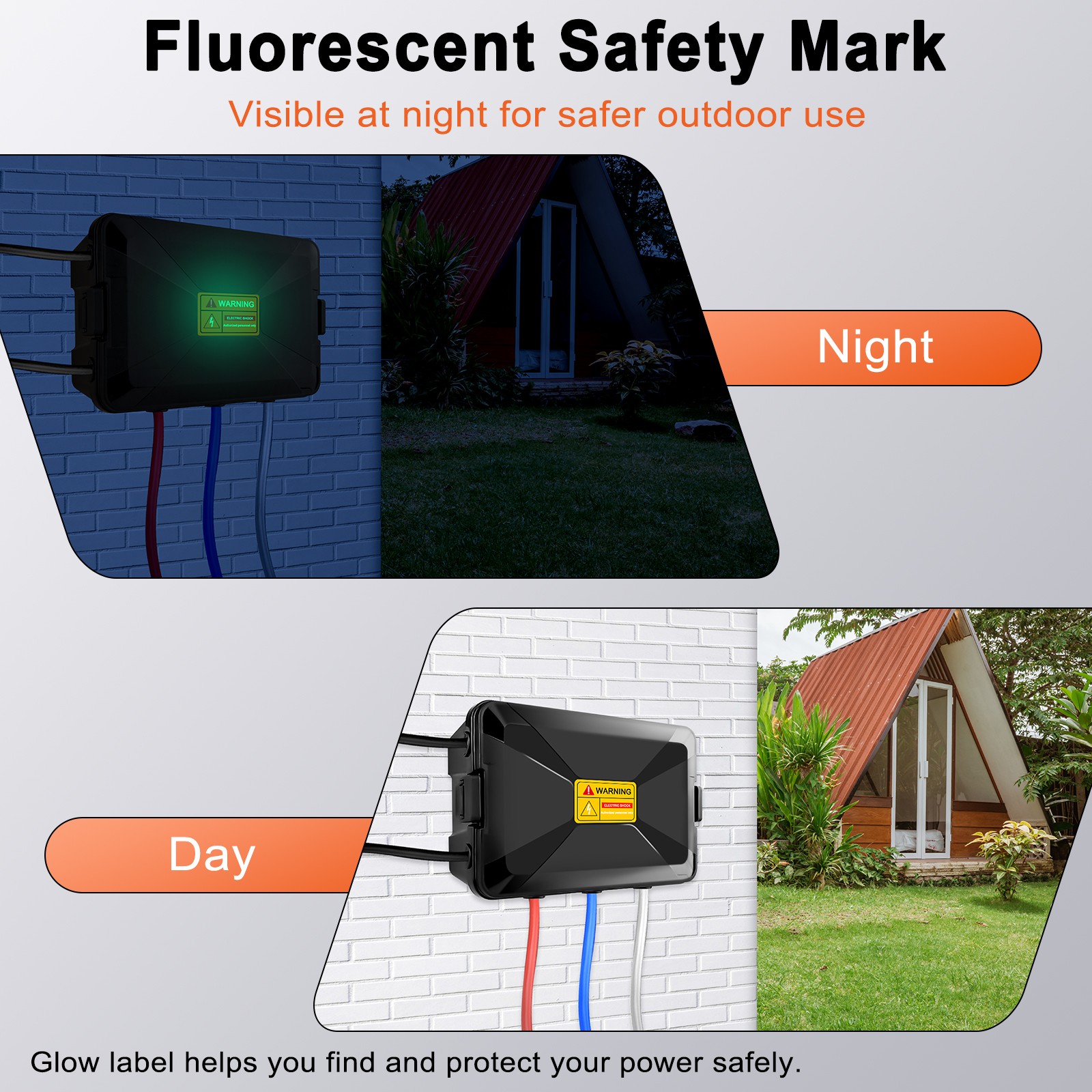 7-Cable Entry Outdoor Extension Cord Cover IP54 Waterproof Electrical Box 1PK