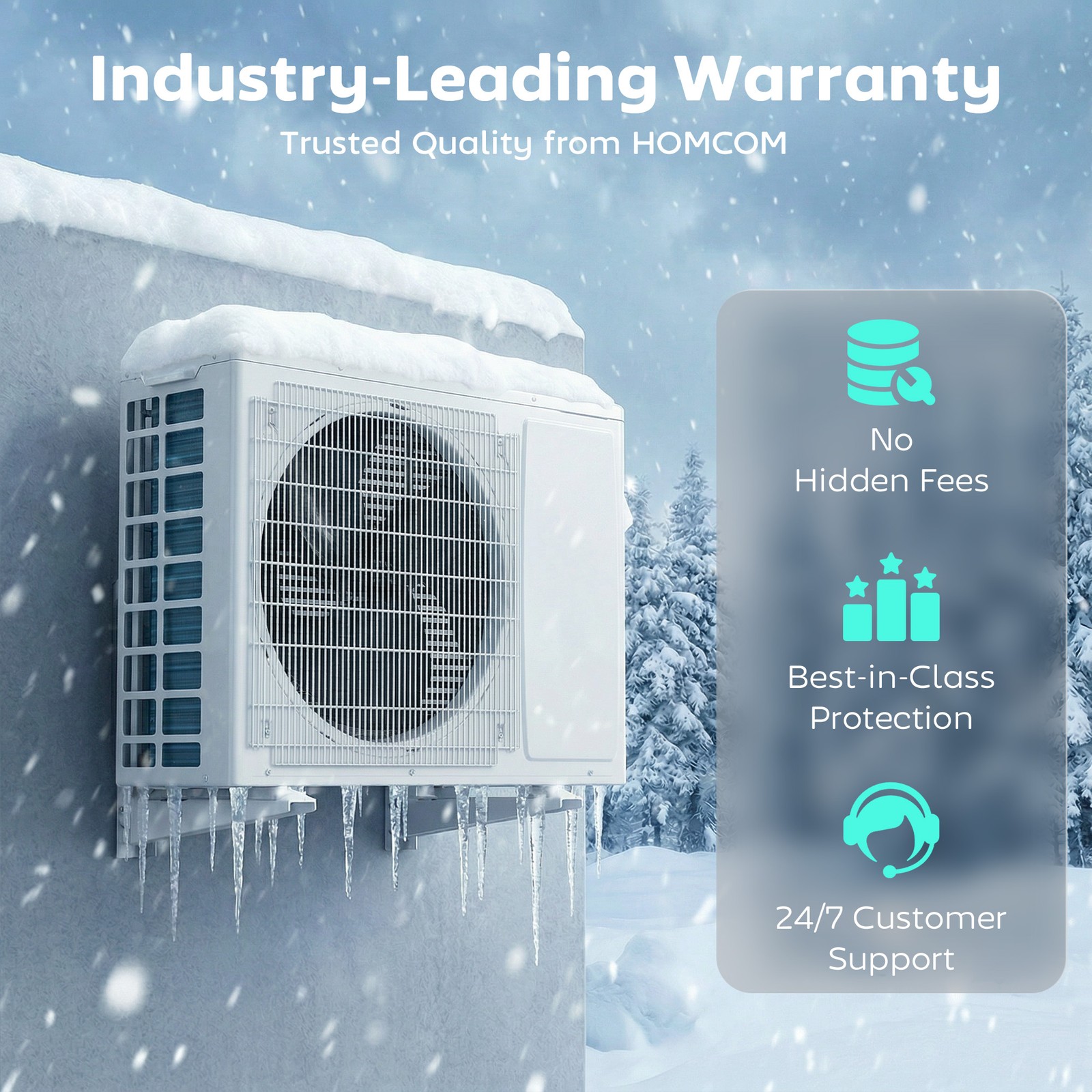 HOMCOM 23000 BTU Mini Split Air Conditioner, 19 SEER2 230V Ductless AC Unit