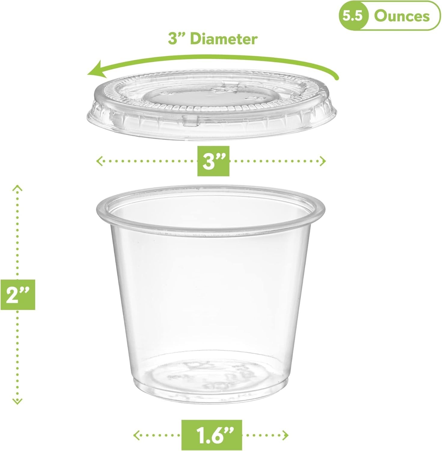 Clear Portion Control Cups for Meal Prep, Souffle, and Craft Use – 100 Count