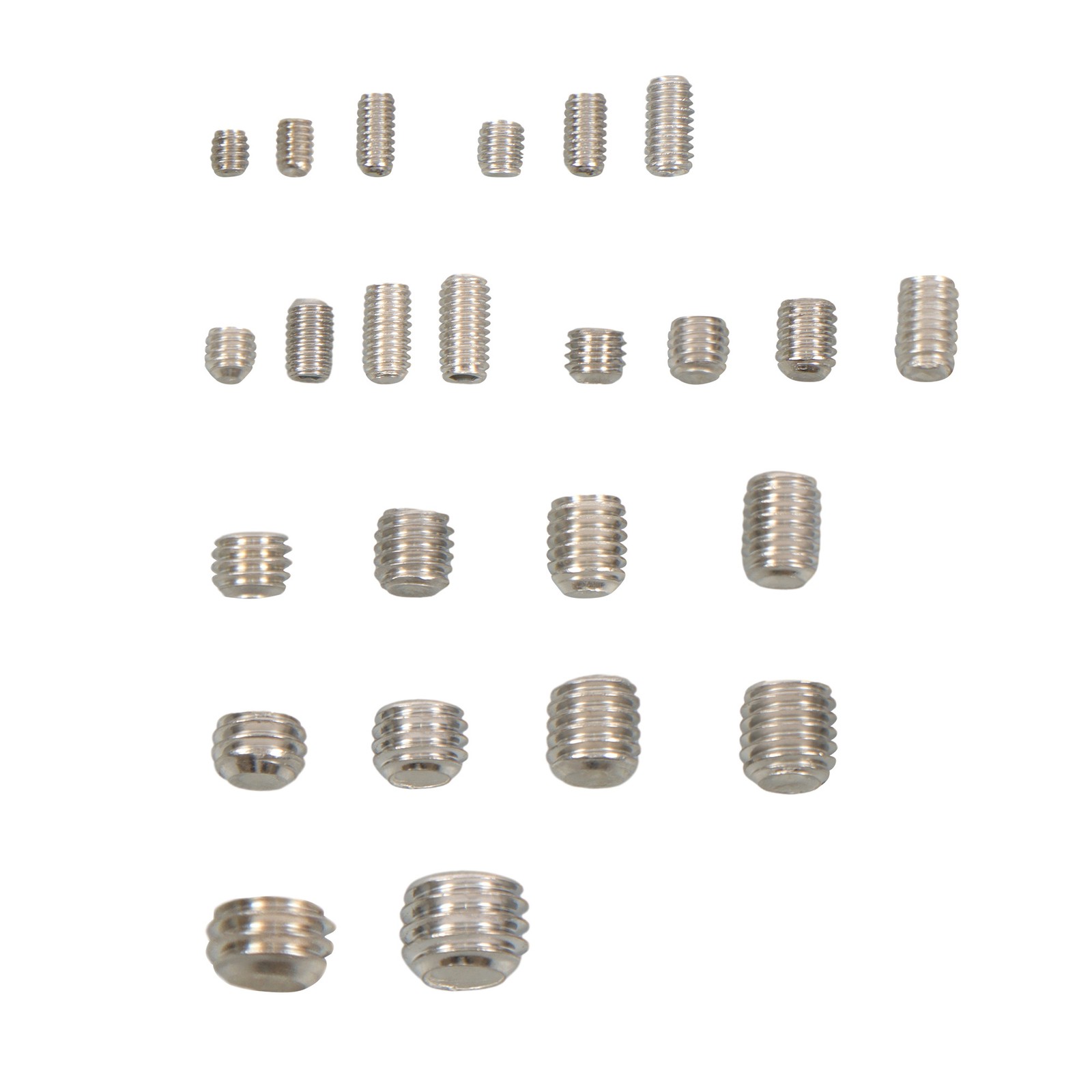 1500PCS Fully Threaded Hex Socket Set Screw Assortment Kit 304 Hex Socket Set