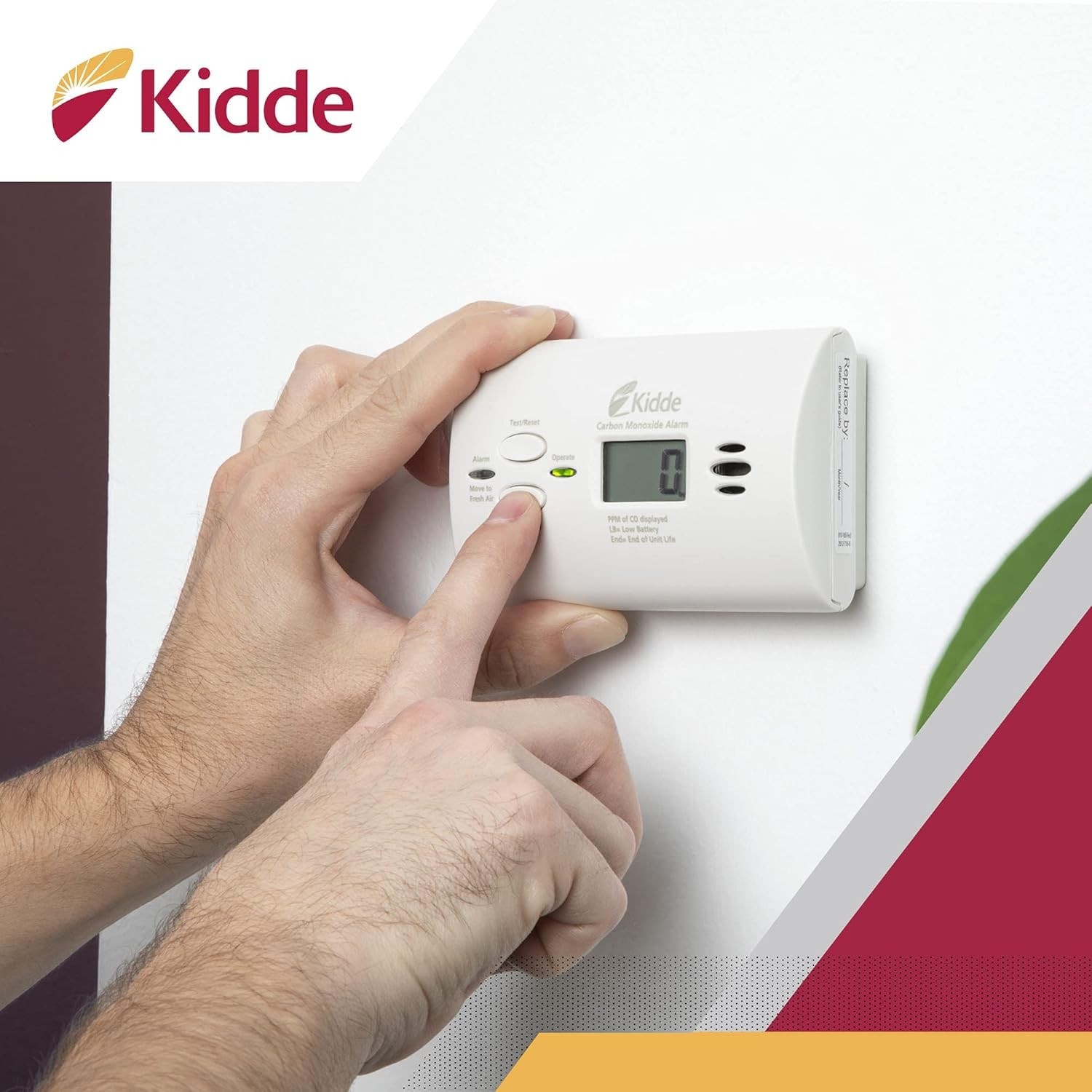 Kidde Carbon Monoxide Detector, AA Battery Powered CO Alarm 1 Pack, Detector
