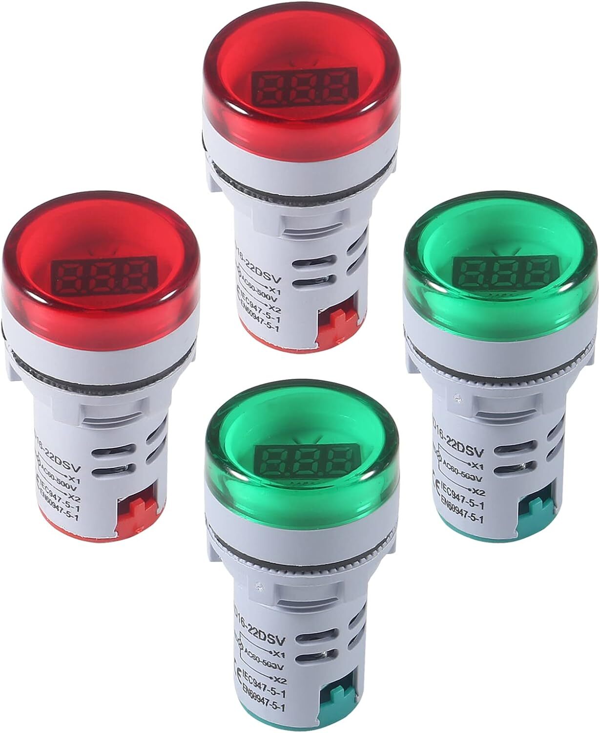 2//4/8X AC60-500V 22MM LED Voltmeter Voltage Meter Indicator Pilot Light New DIY
