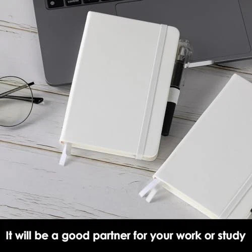 Small Notebook Pocket Size Journal 3.7″ x 5.7″ (3 Pack), A6 Mini A6 3 White