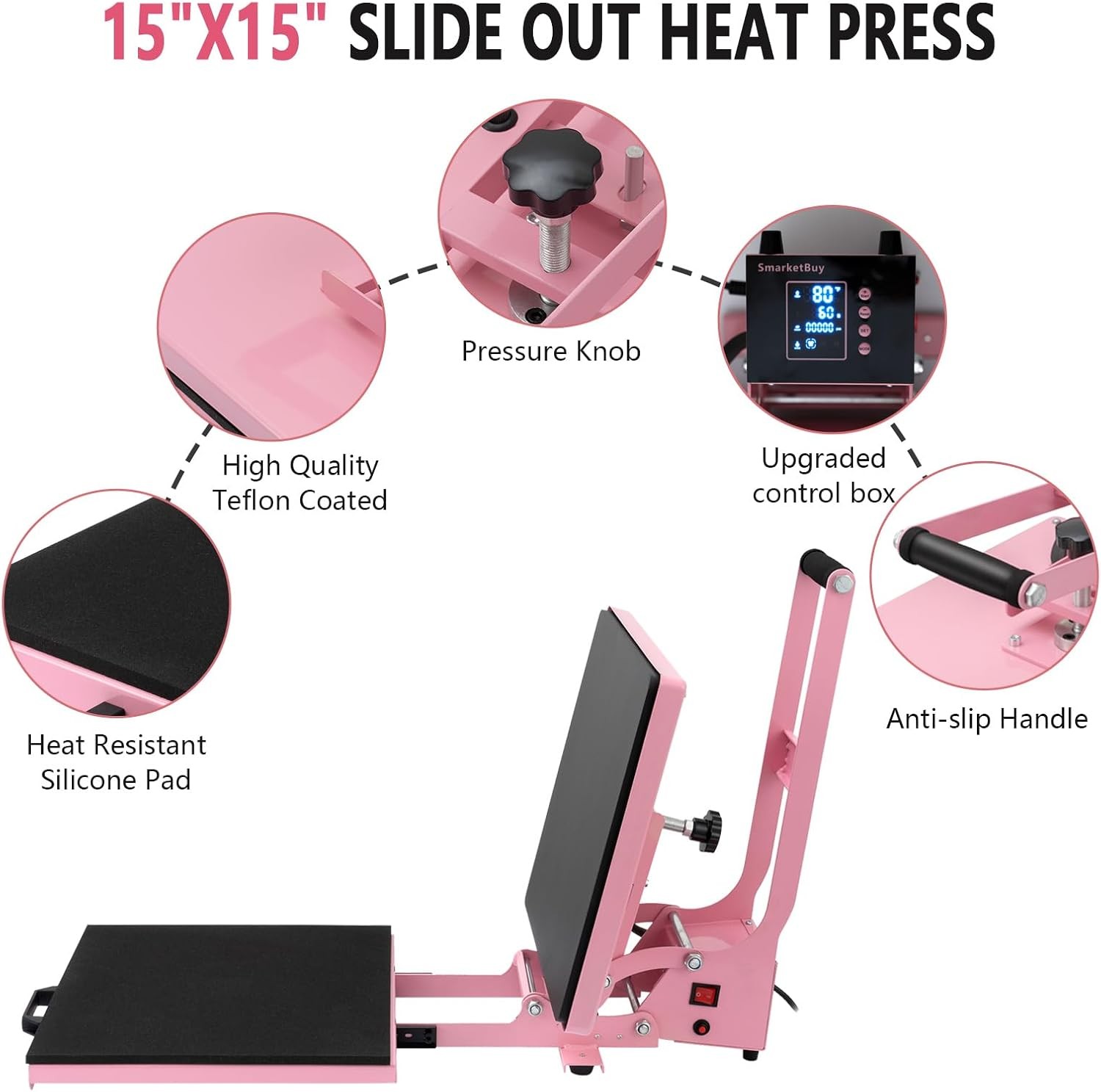 15″x15″ Digital Clamshell Heat Press Machine T-shirt Sublimation Transfer Print