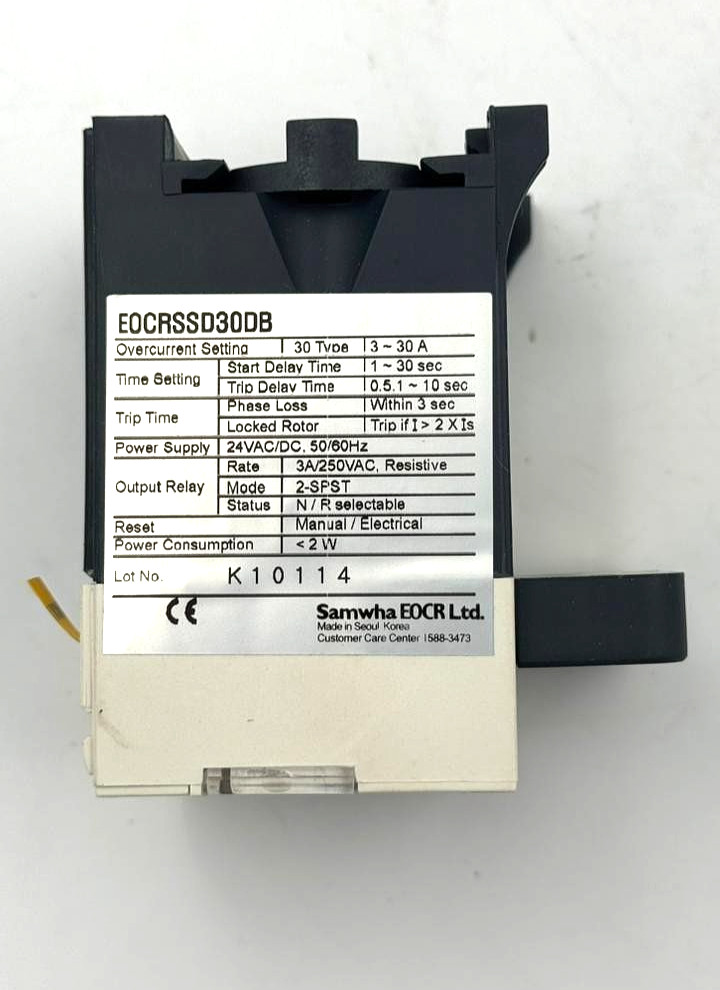 Samwha EOCRSSD30DB Electronic Overload Relay | 3–30A | 24VAC/DC