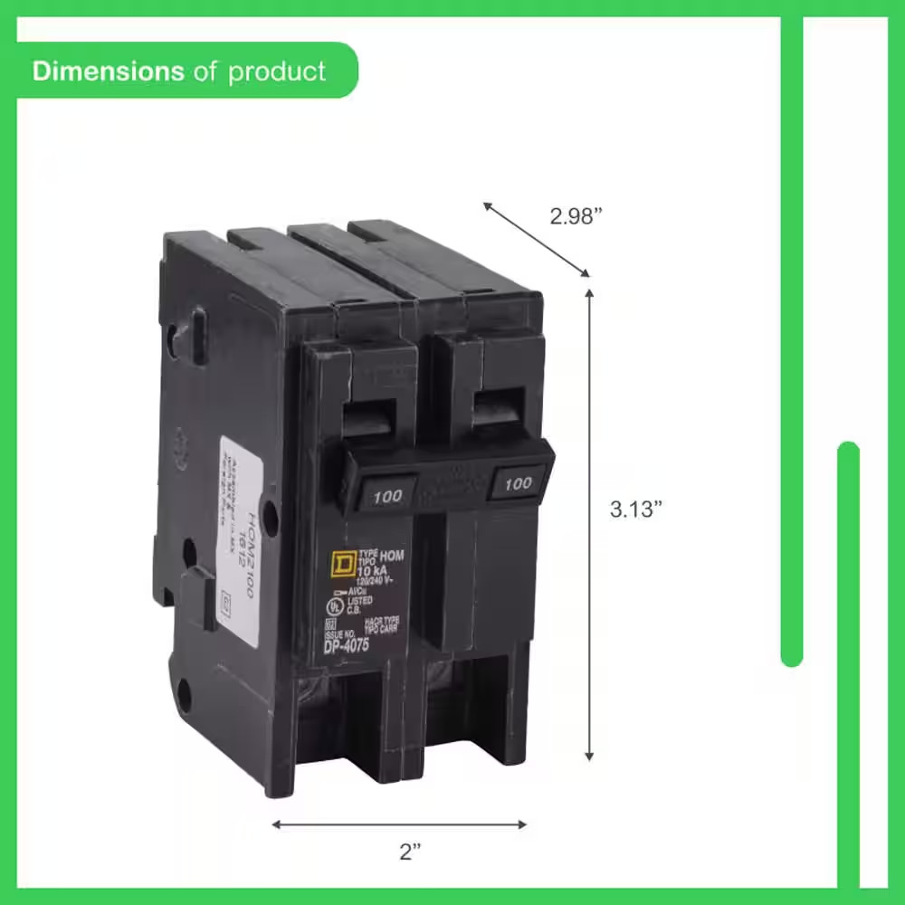 Homeline 100 Amp 2-Pole Circuit Breaker (HOM2100C)