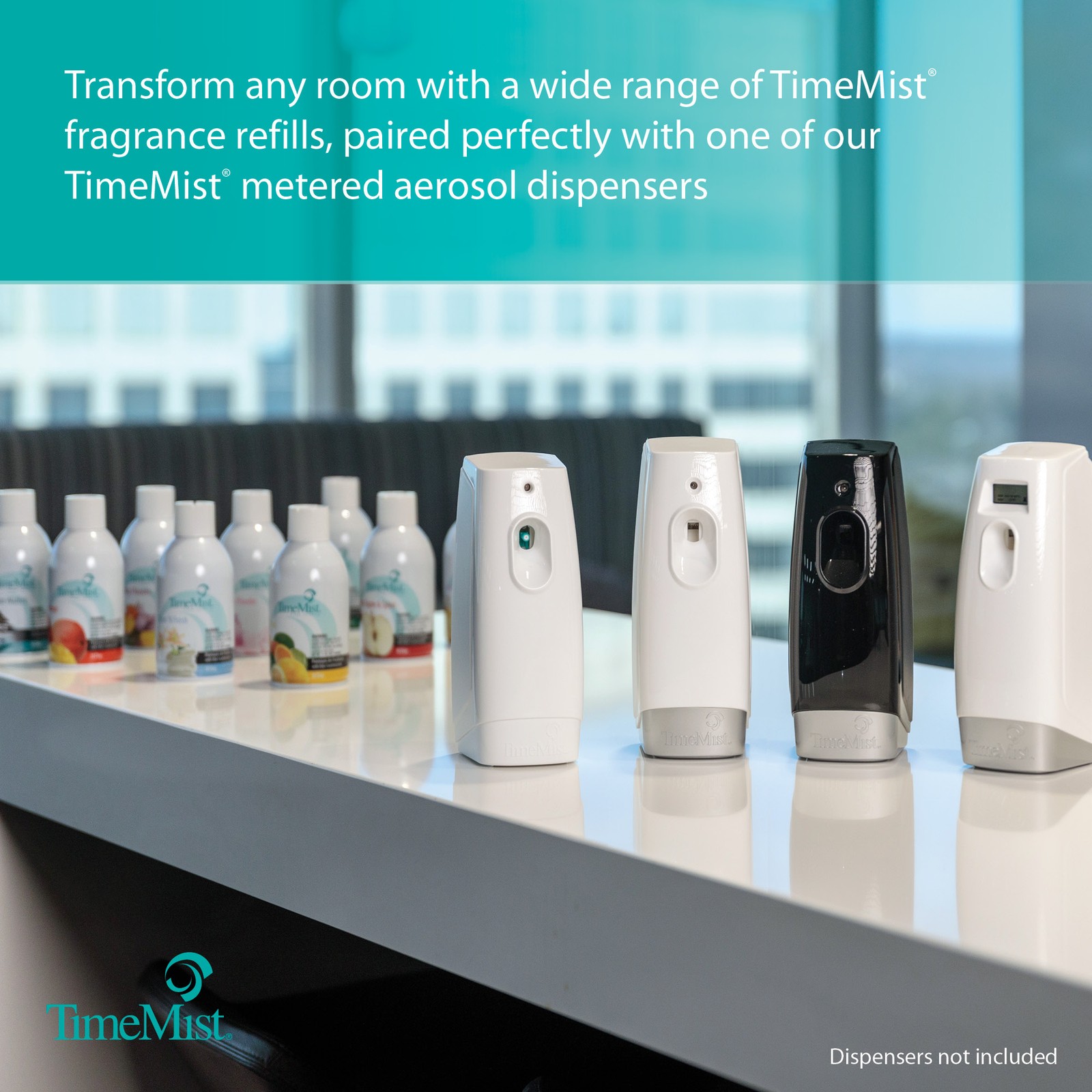 TimeMist Classic Metered Aerosol Fragrance Dispenser (Case of 6) + TimeMist Air