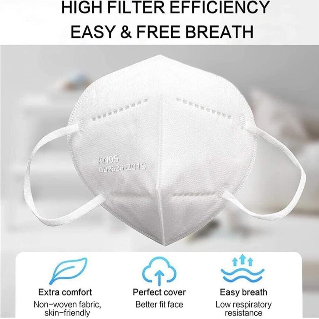 Lement KN95 Disposable Face Masks 5-Layer 50 Pack GB2626-2019 Black White Gray