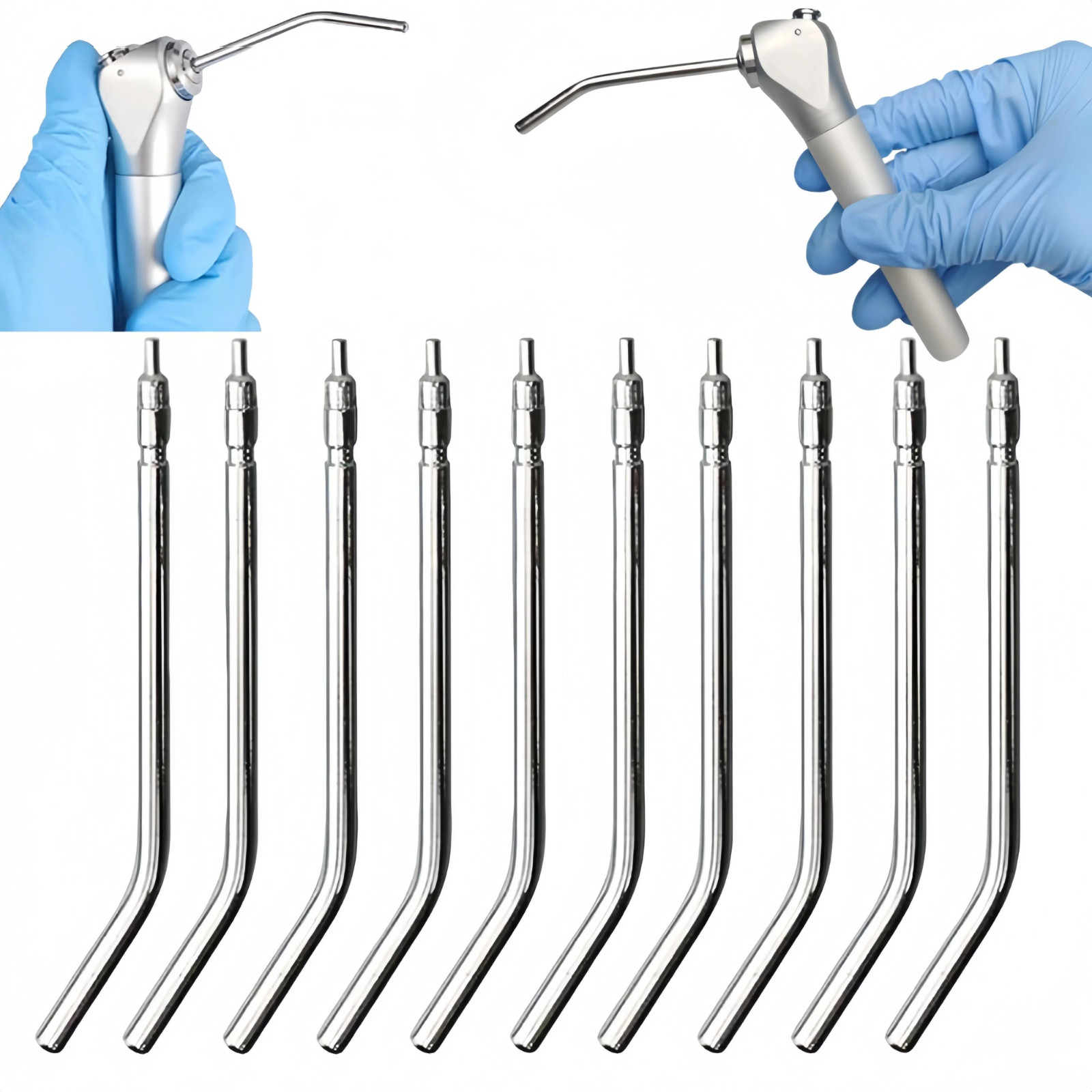100PCS /bag Dental Stainless Steel Three-Ways Air Water Syringe Tip Water Nozzle