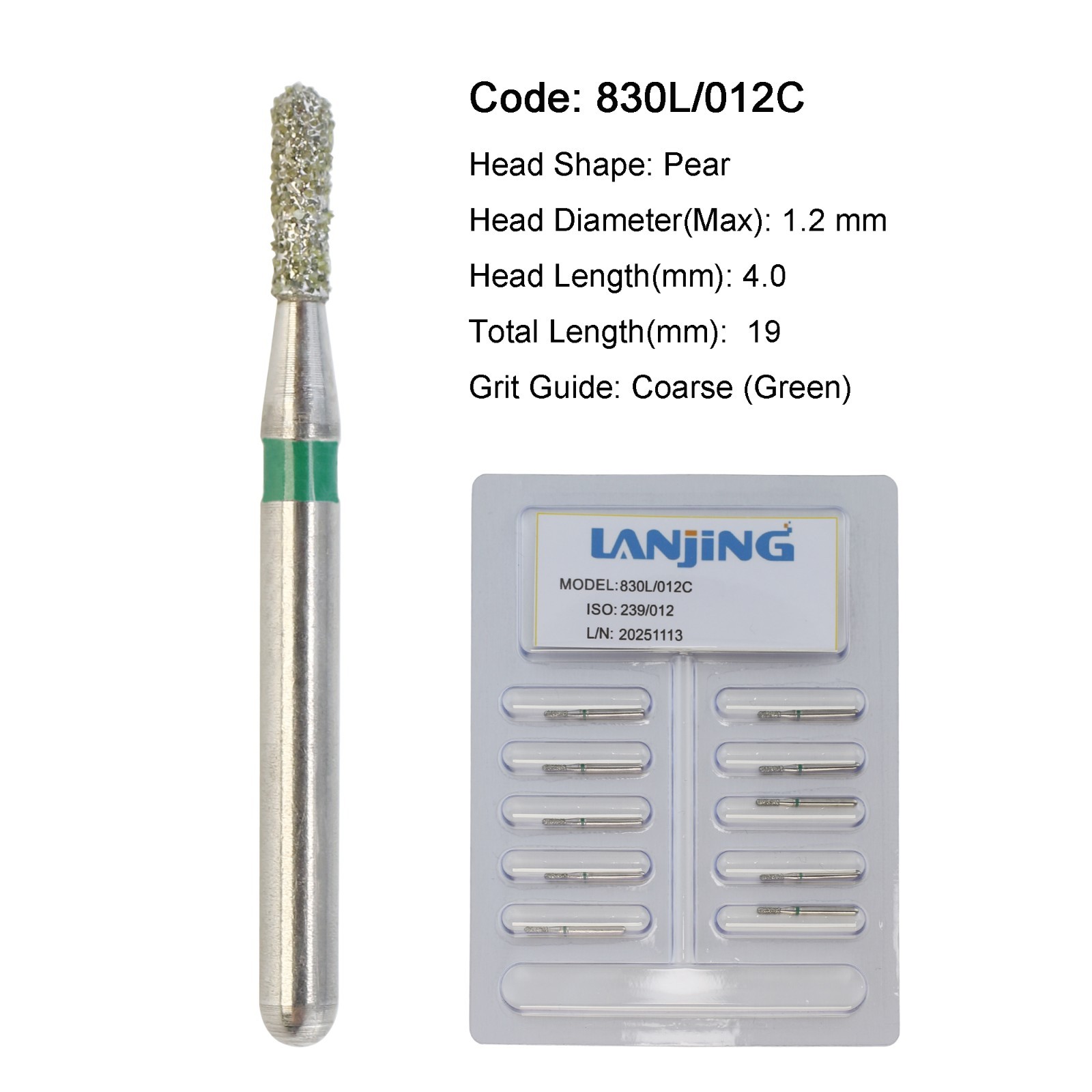 Dental Burs Diamond 330 Pear Egg Football Barrel High Speed FG 830/010 379/023