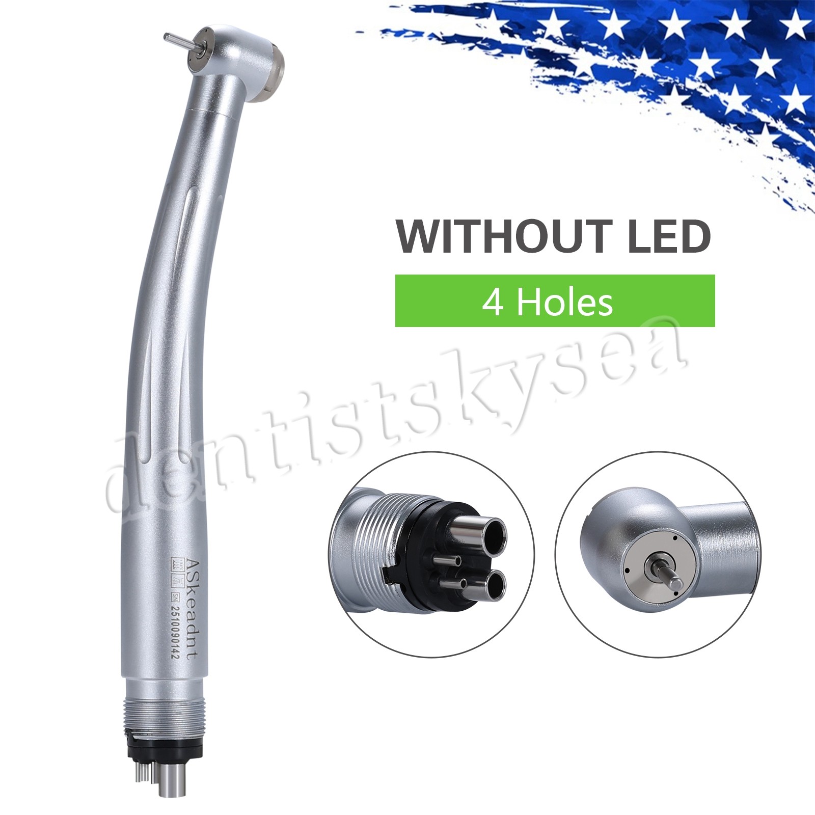 Dental High Speed Handpiece 4-Hole Quick Coupler Fit KaV NSK Turbine Push Button