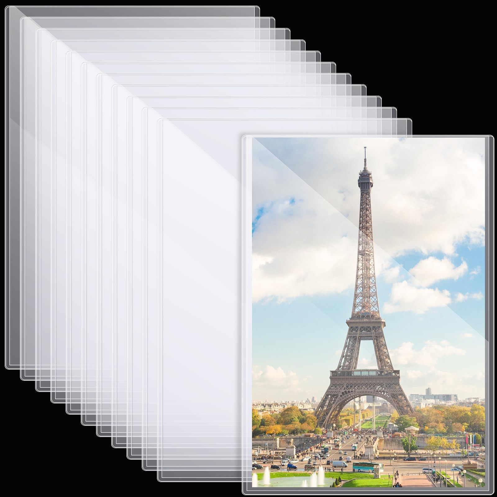 12 Pcs 18×24 Inch Clear Rigid Poster Protector Sleeves for Print Display