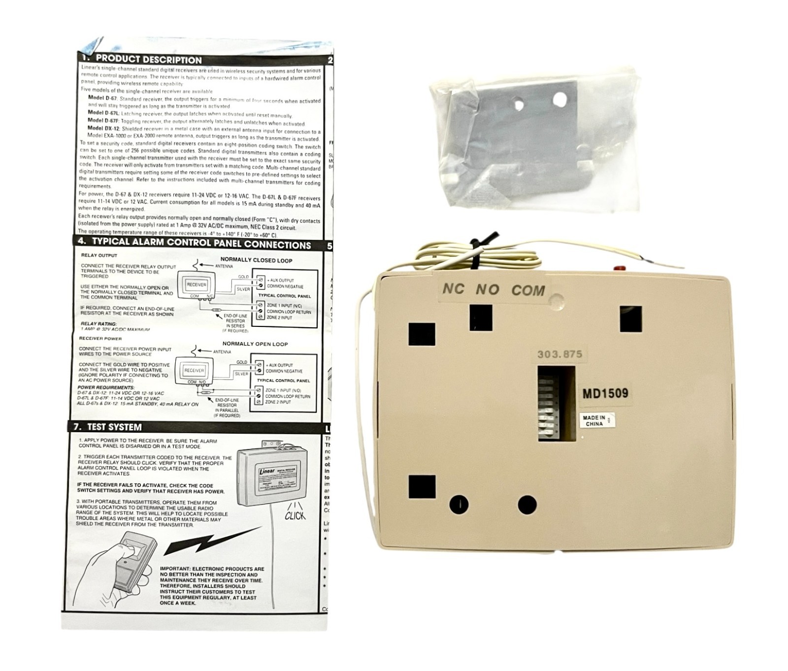 Linear D-67 Wireless Single Channel Digital Receiver Beige
