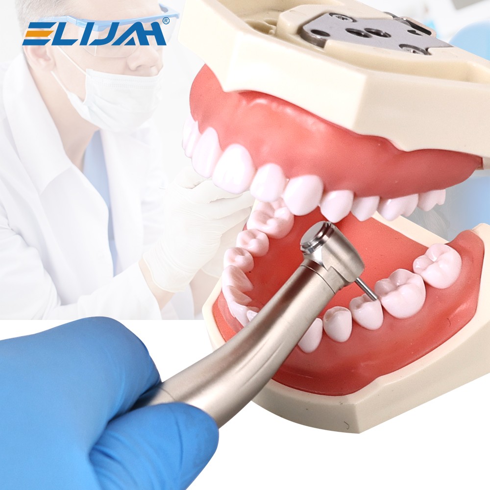 ELIJAH Dental 1:5 Contra Angle Fiber Optic LED Low Speed Handpiece New US STOCK