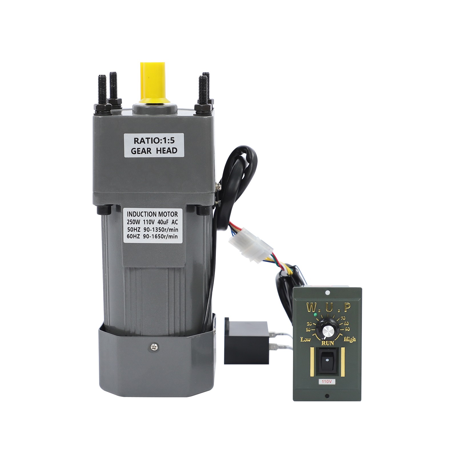 Variable Speed Motor 250W 5K 110v Ac Slow Down Motor Low Speed Mini Gearbox