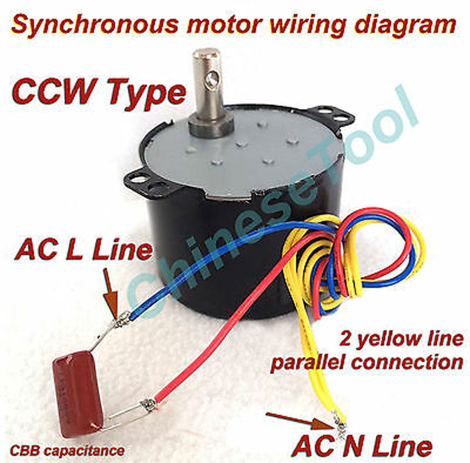 US Stock Synchronous Motor 50KTYZ AC 110V 120V 50/60Hz 1 2.5 100 rpm/m CW/CCW 6W