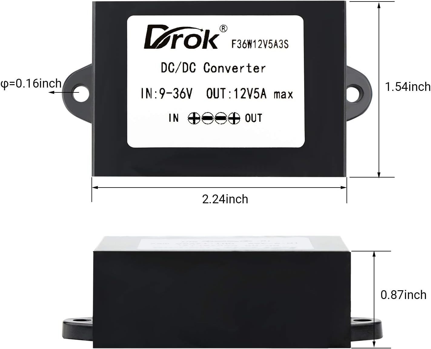 Durable 12V Step-Up/Step-Down Voltage Regulator for Electronics & Car Audio