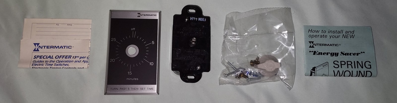 F30M INTERMATIC TIME SWITCH 0-30 MIN 1 GANG 5 AMP 125 VAC 1 HP NEW SPRING WOUND