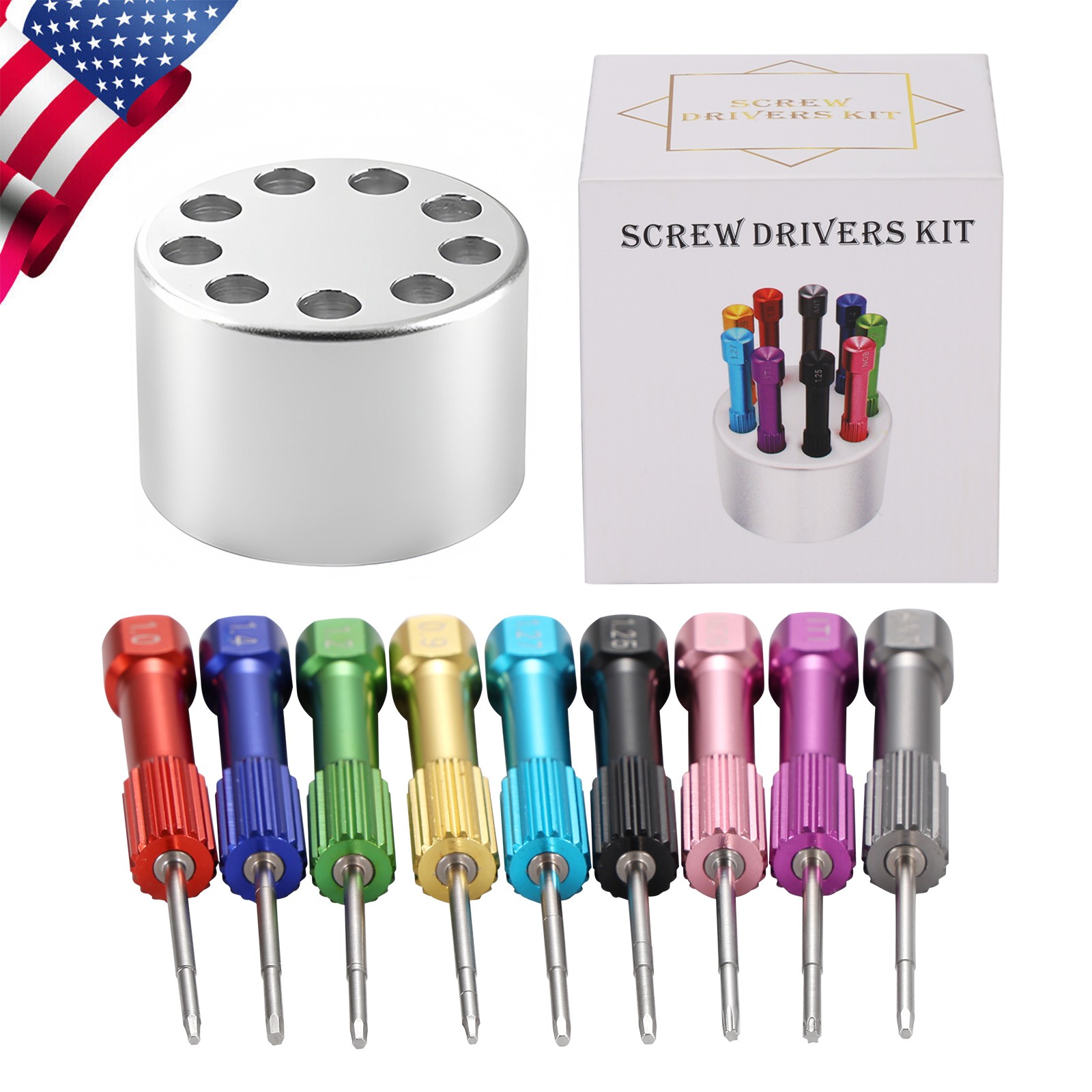 Dental Lab Stainless Steel Implant Screw Driver 9pc/set Dentistry Tool Kit