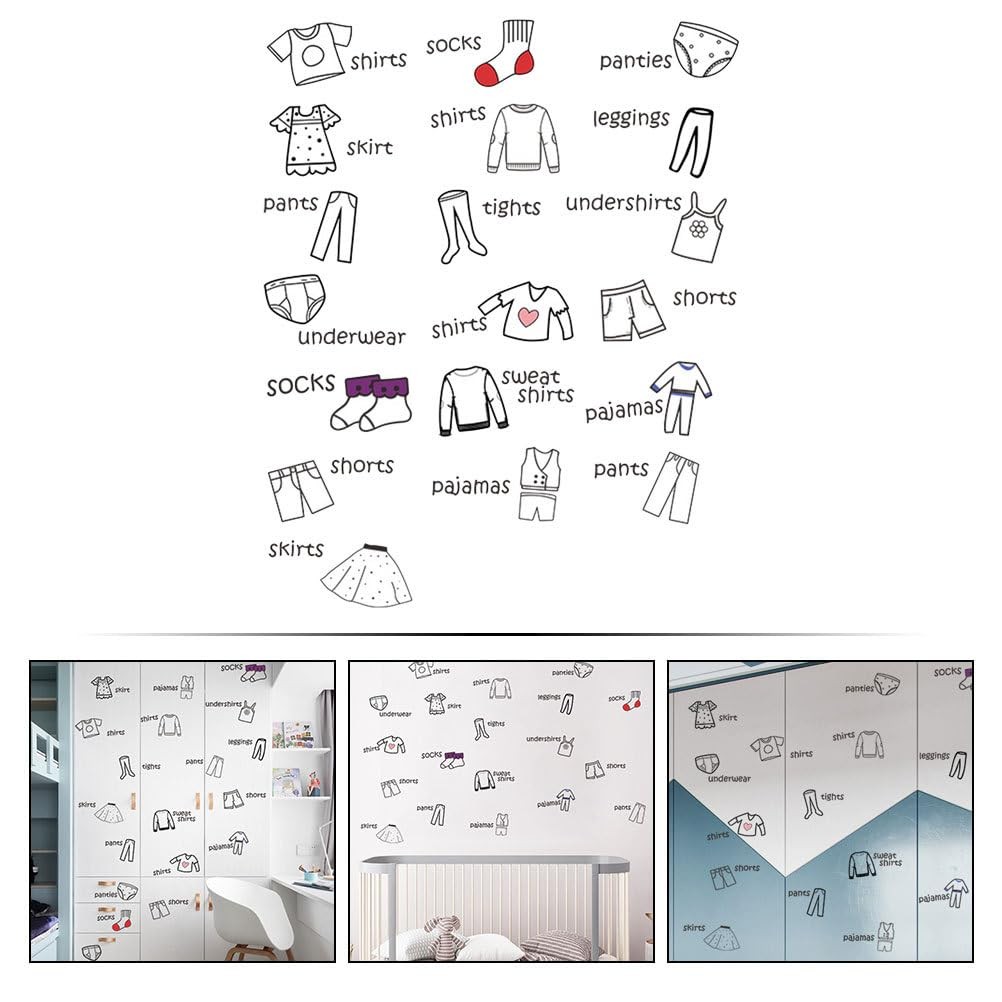 Removable Dresser Clothes Labels: Wardrobe Clothing 60.00X40.00X0.01CM, Multi