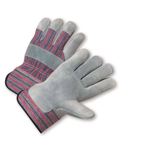 1 Dozen Split Cowhide Leather Work Gloves, Sizes Small-2XLarge