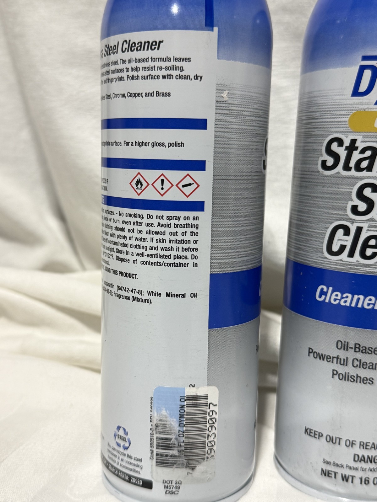 Lot of 7 Dymon 20920 Oil-Based Stainless Steel Cleaner & Polish Aerosol 16 oz
