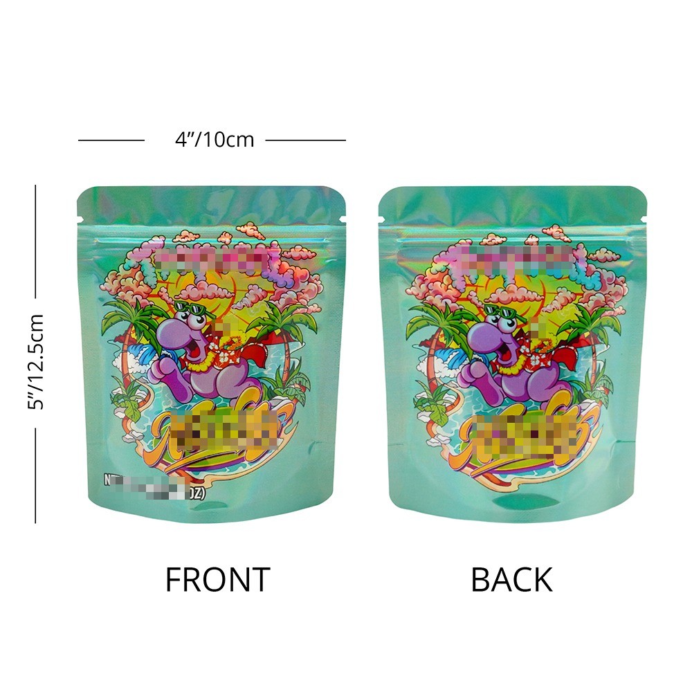 3.5g Smell Proof Resealable Mylar Bags Zip Seal Food Storage Mixed Bags 100pcs