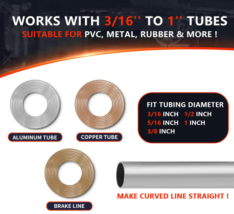 Enderezador de Tubos Ajustable 3/16 a 1″ para Líneas de Freno Cobre y PEX