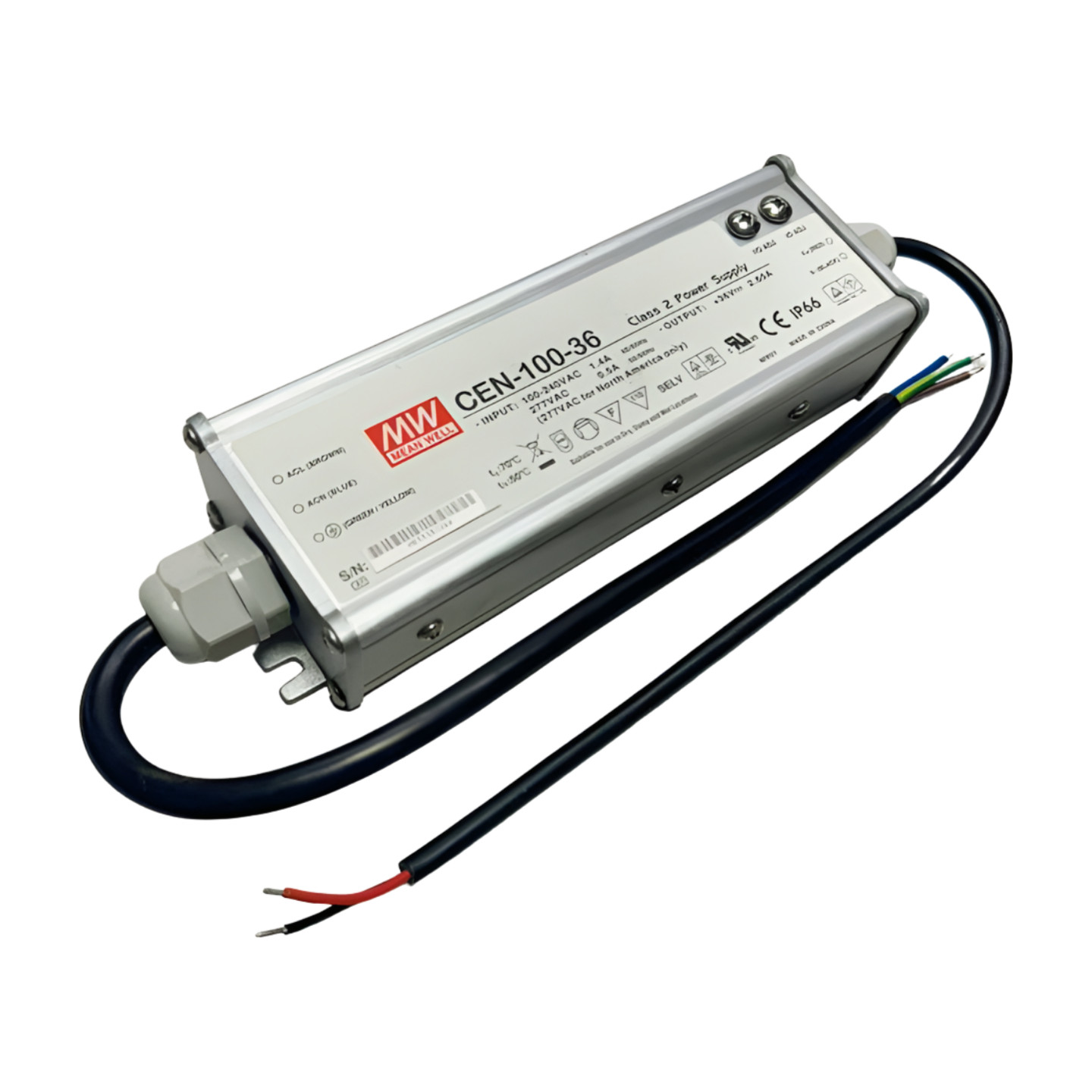 Mean Well CEN-100-36 Class 2 Power Supply, 100-240VAC 1.4A, 277VAC 0.5A