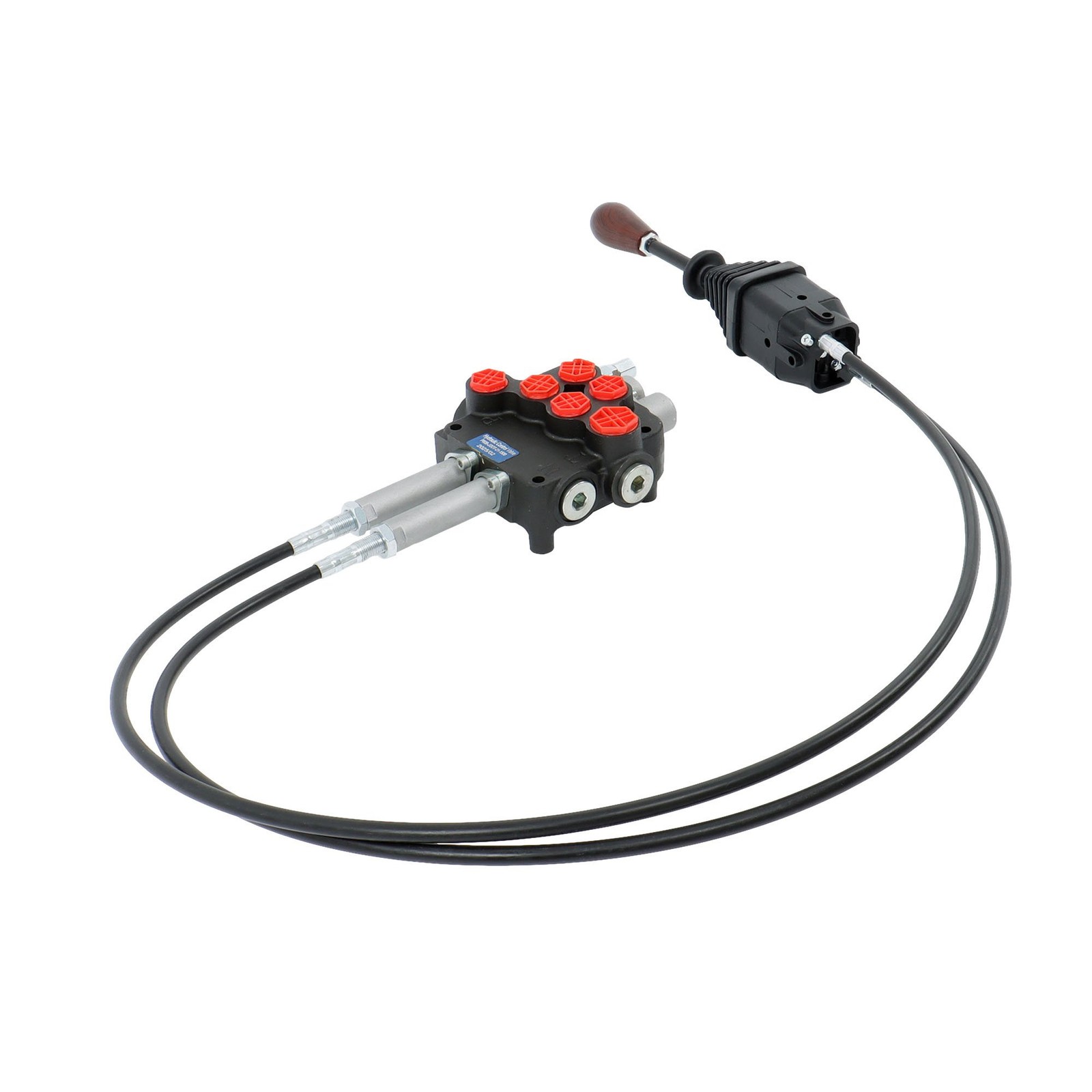 2Spool Remote Control Valve 80LPM Hydraulic Kit w/Joystick 4.9ft Cables