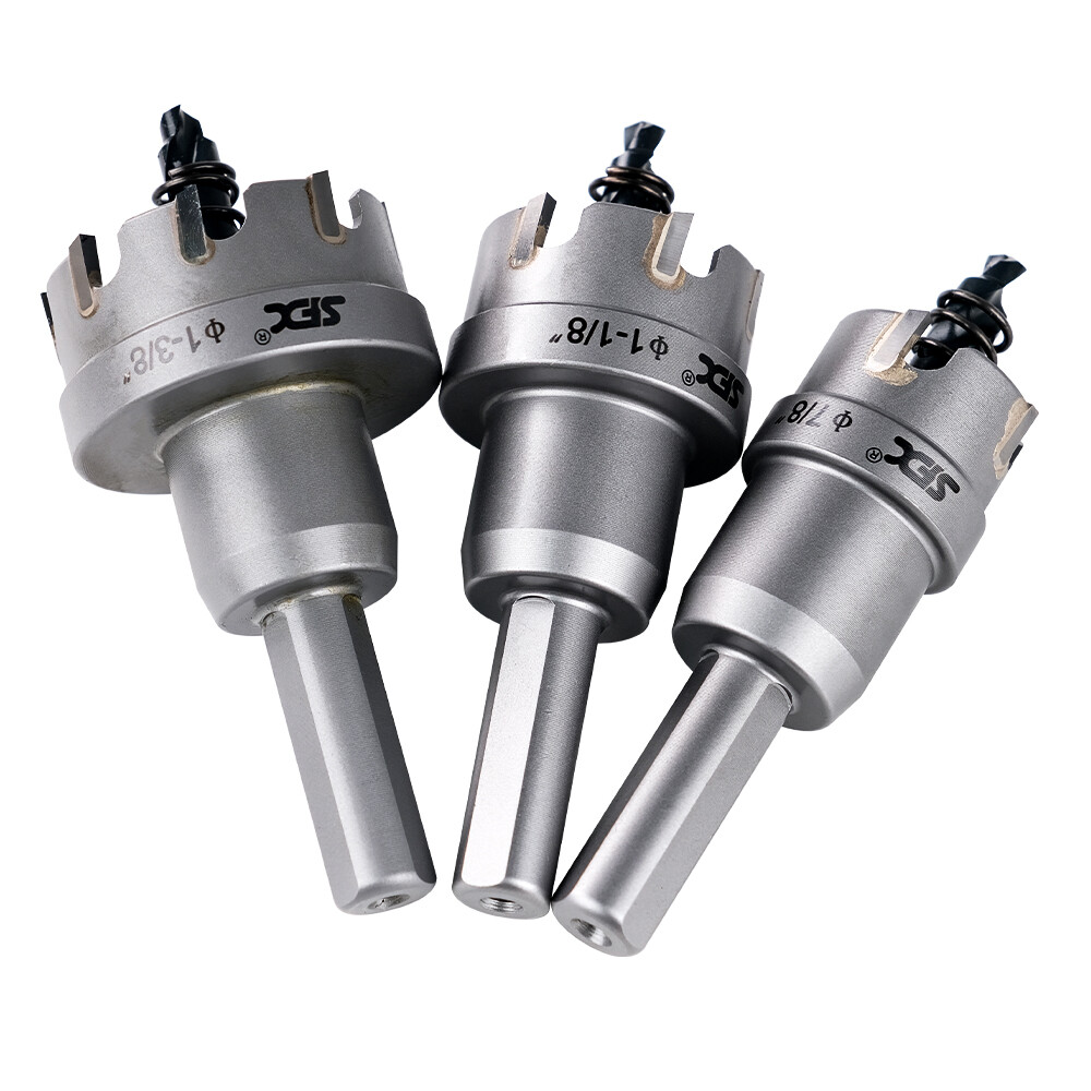 US TCT Hole Saw Carbon Hole Saw Set 3 Pcs 7/8», 1-1/8» and 1-3/8»