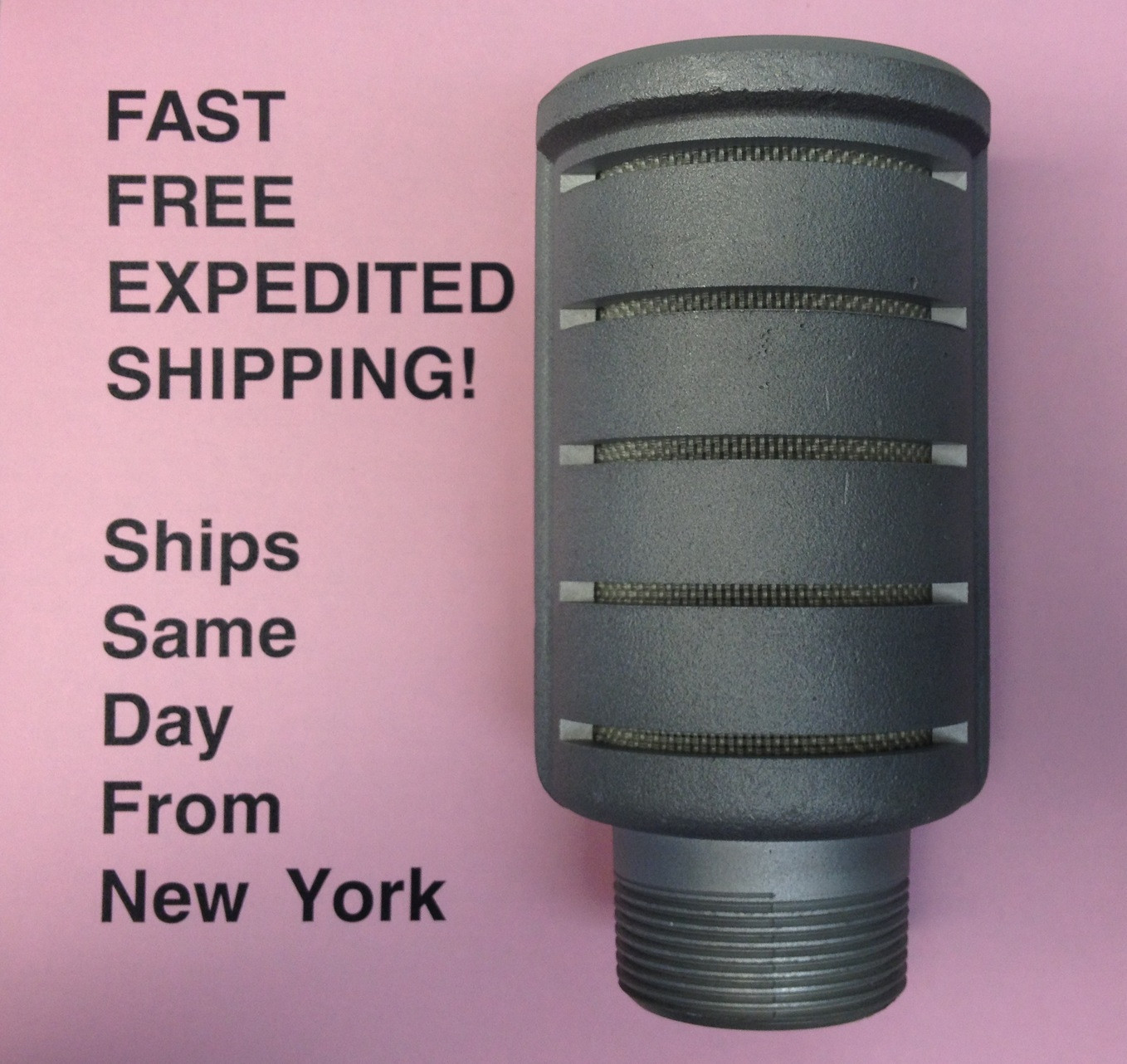 1 1/2″ NPT Air Exhaust Muffler; SHIPS FAST; FREE; SAME DAY EXPEDITED SHIPPING!