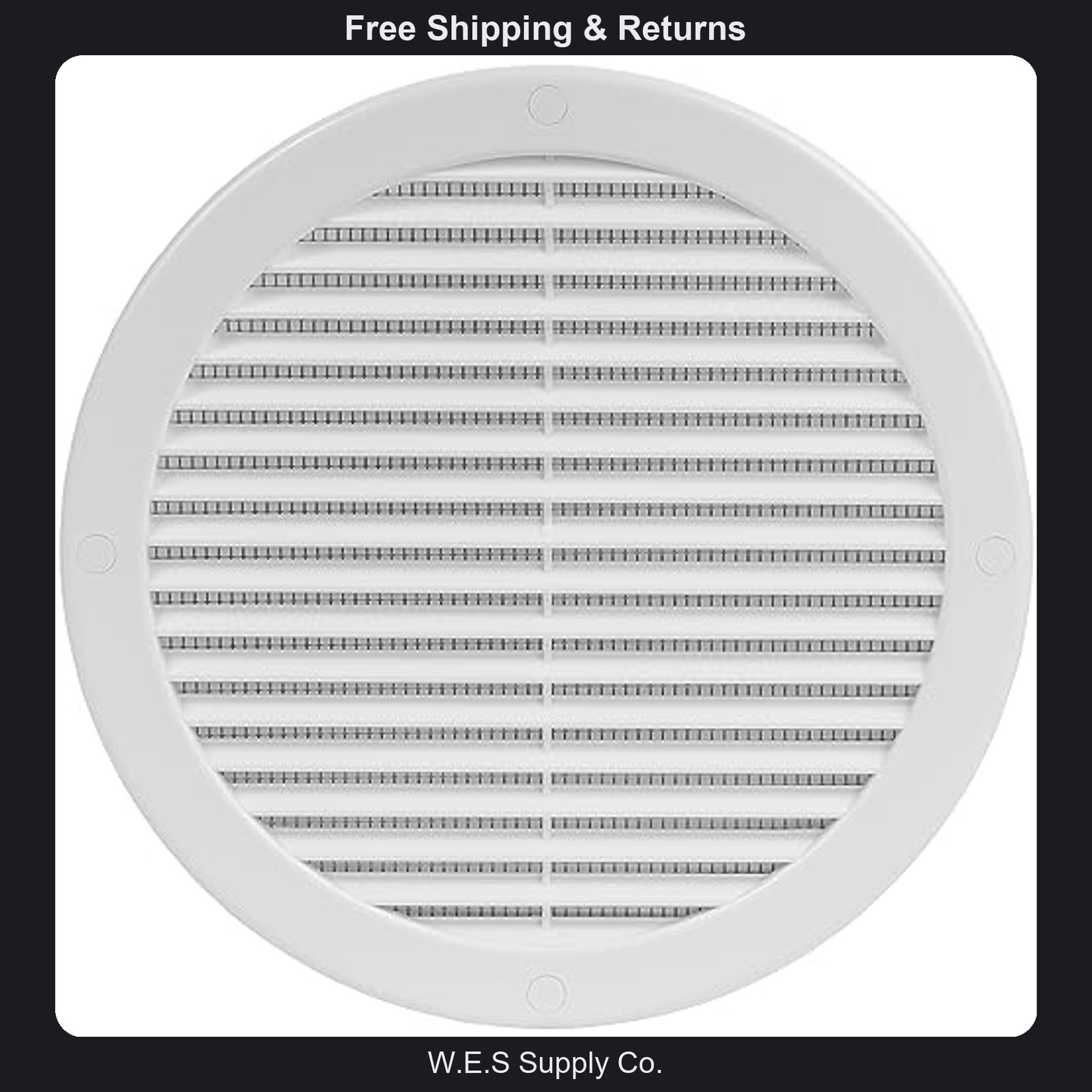 8 Inch Round Plastic Air Vent Cover – White Moisture-Resistant Wall Ceiling
