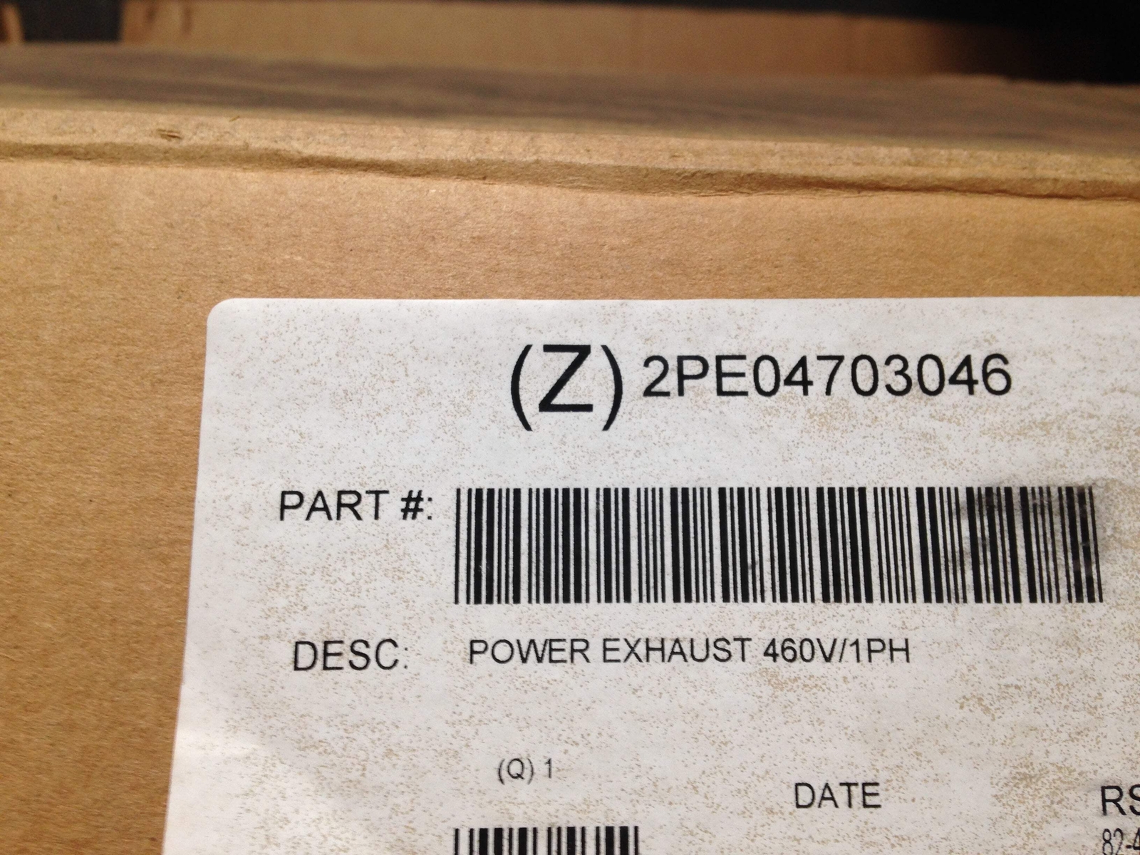 YORK 2PE04703046 3-6 TON POWER EXHAUST ASSEMBLY 460 VOLT (194202)