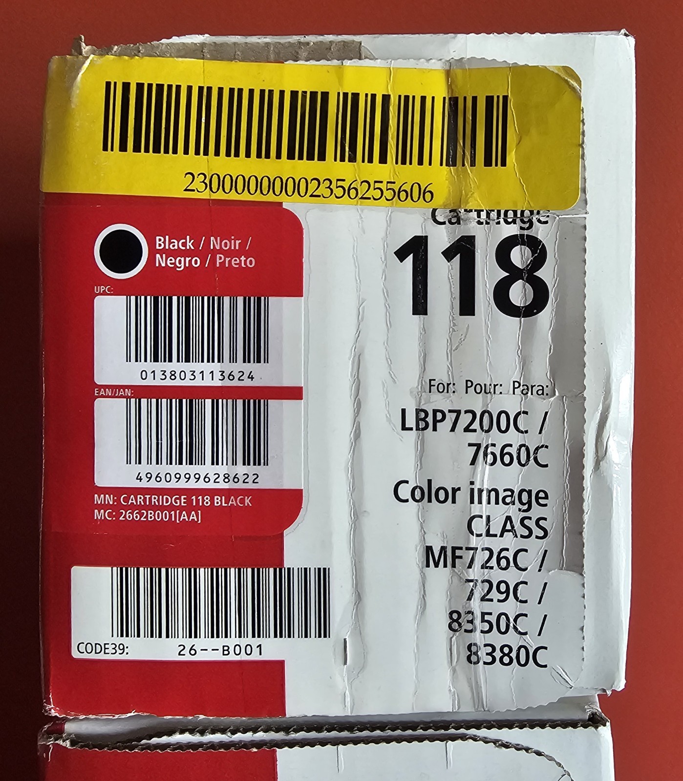 Genuine Canon 118 OEM Toner Set CMYK Black Cyan Magenta Yellow New