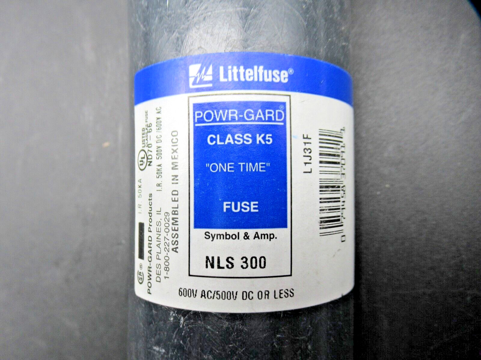 Littelfuse NLS300 / NLS 300 / NLS-300 600V AC/500V DC Or Less Class K5 Fuse NEW