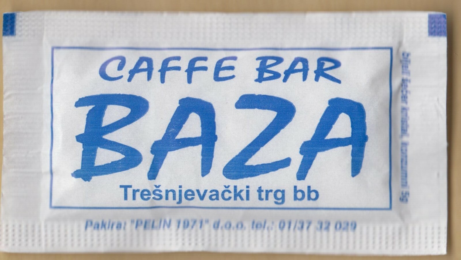 Set of 9 Different Unused Coffee & Tea Sugar Packets Bags from ZAGREB, Croatia
