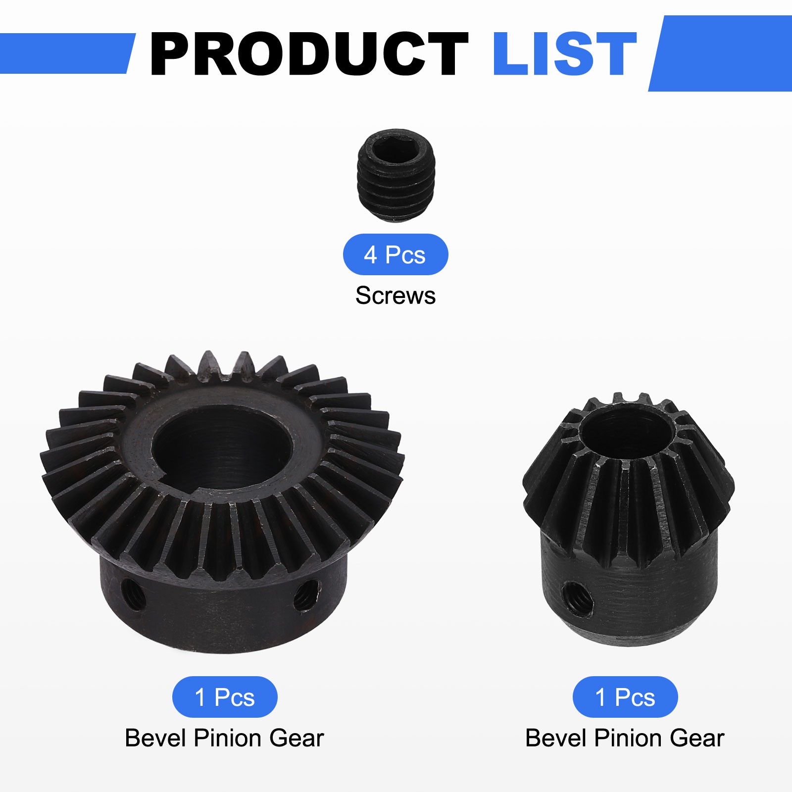2Pcs Tapered Bevel Gear Set, 1.5 m 1:2 (15T/30T) Bevel Gears(10/17mm Shaft Hole)