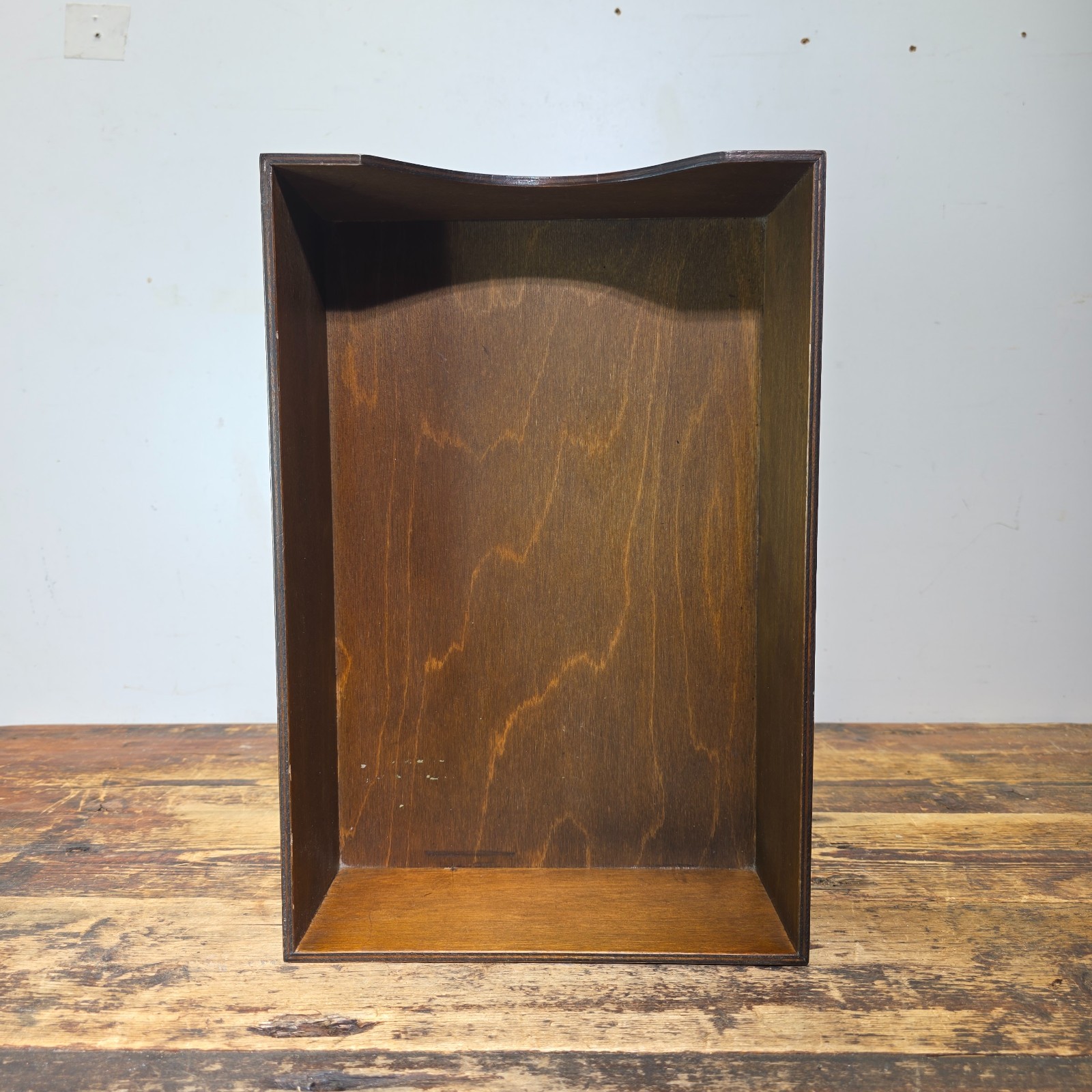 Vintage Walnut Deep Desk Tray / Document Organizer (1950s-1960s) 4.25″H