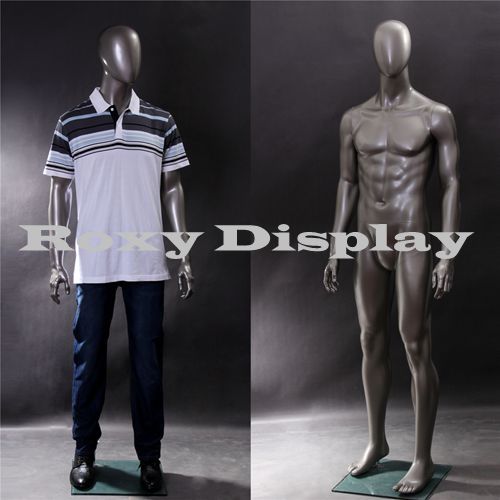 Male Fiberglass EggHead Mannequin Dress Form Display #MZ-AE05