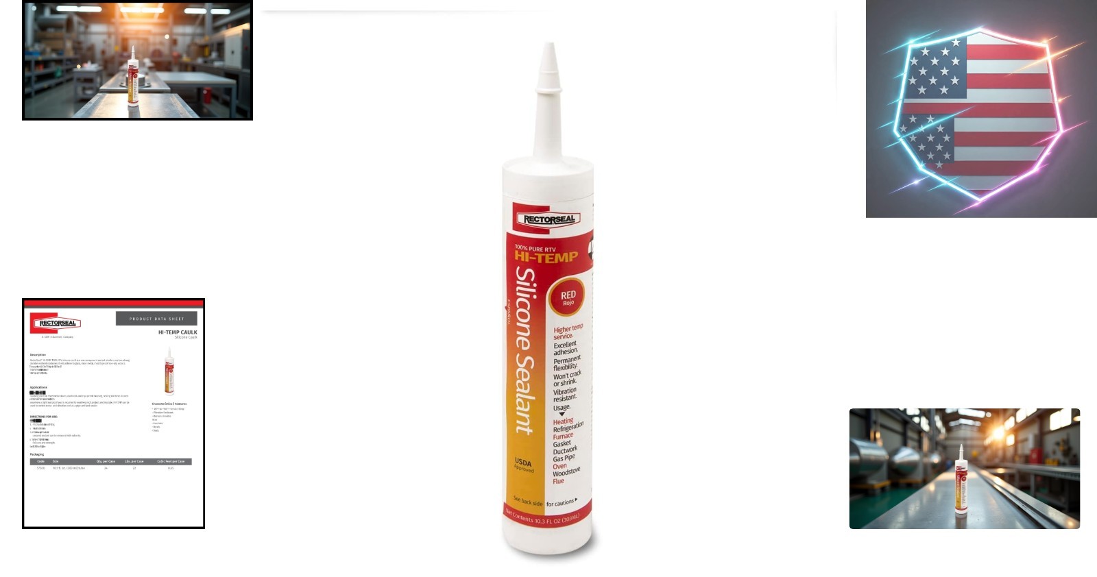 57500 10.1-Ounce Hi-Temp 100-Percent Rtv Silicone Sealant, 24-Piece,