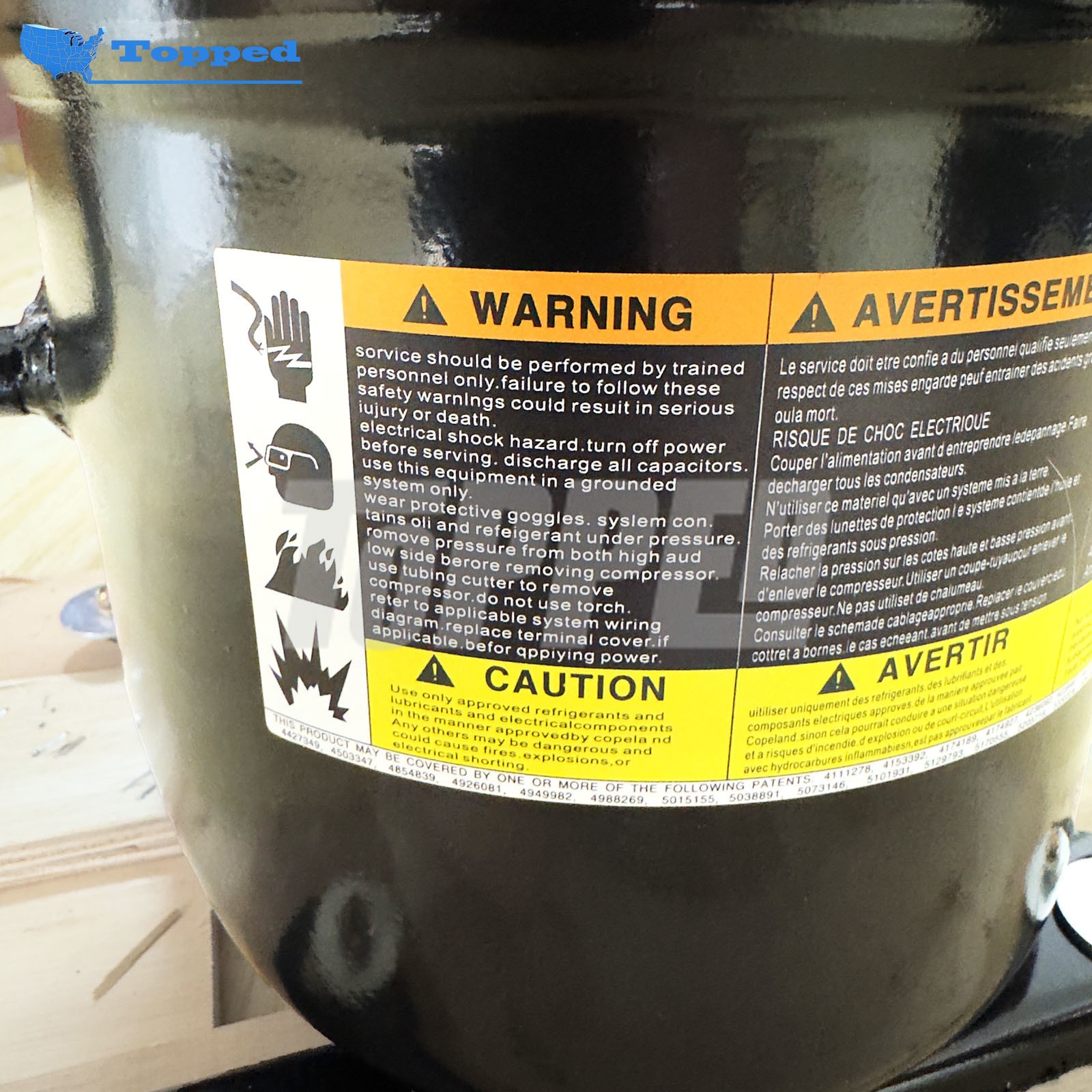 New Scroll Compressor 208-230V 1PH 3.2 Ton R-22 for Copeland CR38K6E-PFV-875
