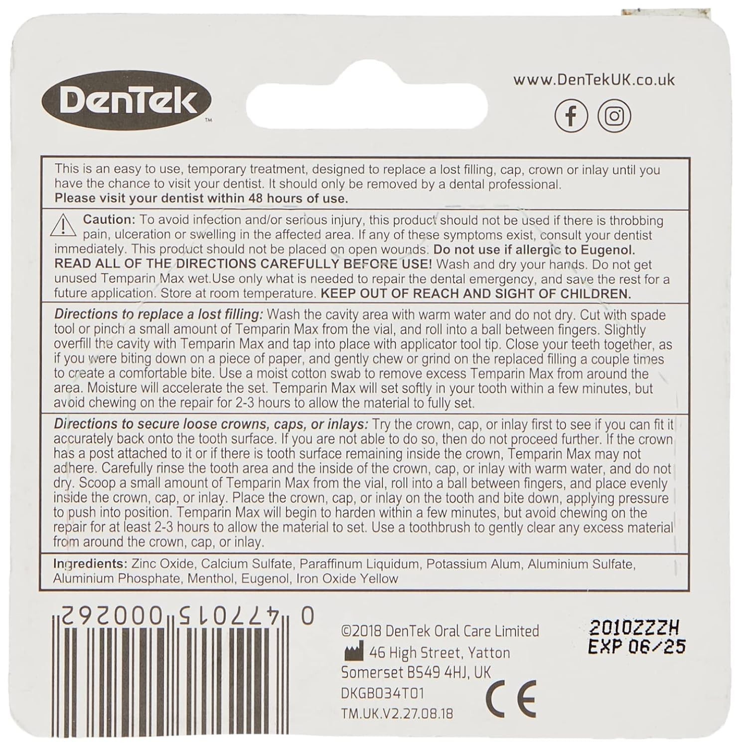 Temparin Filling Material Single Item