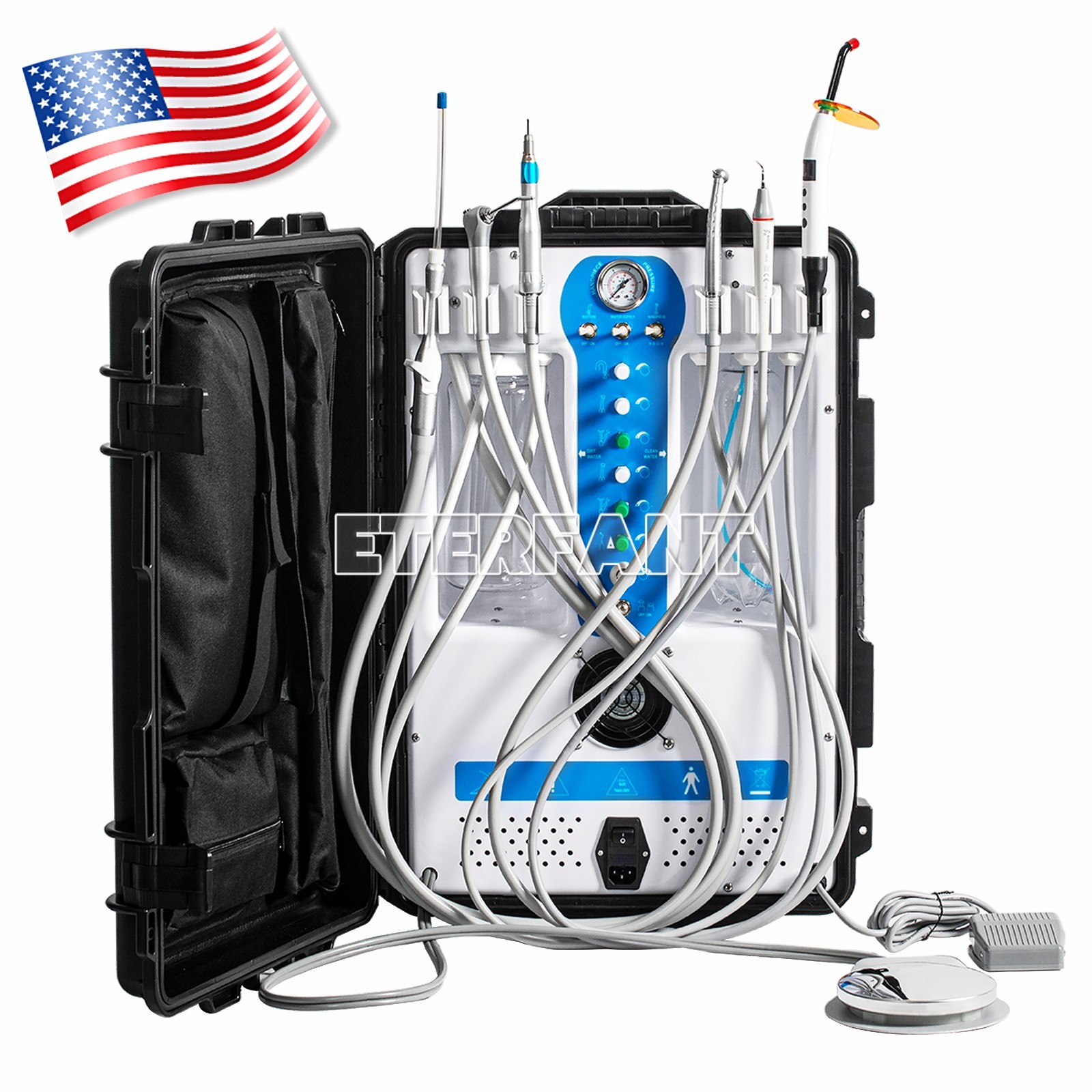 Dental Unit System with Built-in Air Compressor/Curing Light Ultrasonic Scales
